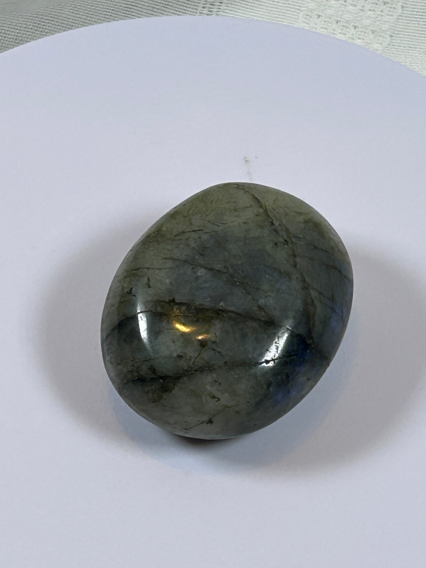 (#124) - LABRADORITE PALM STONE POLISHED - NEW