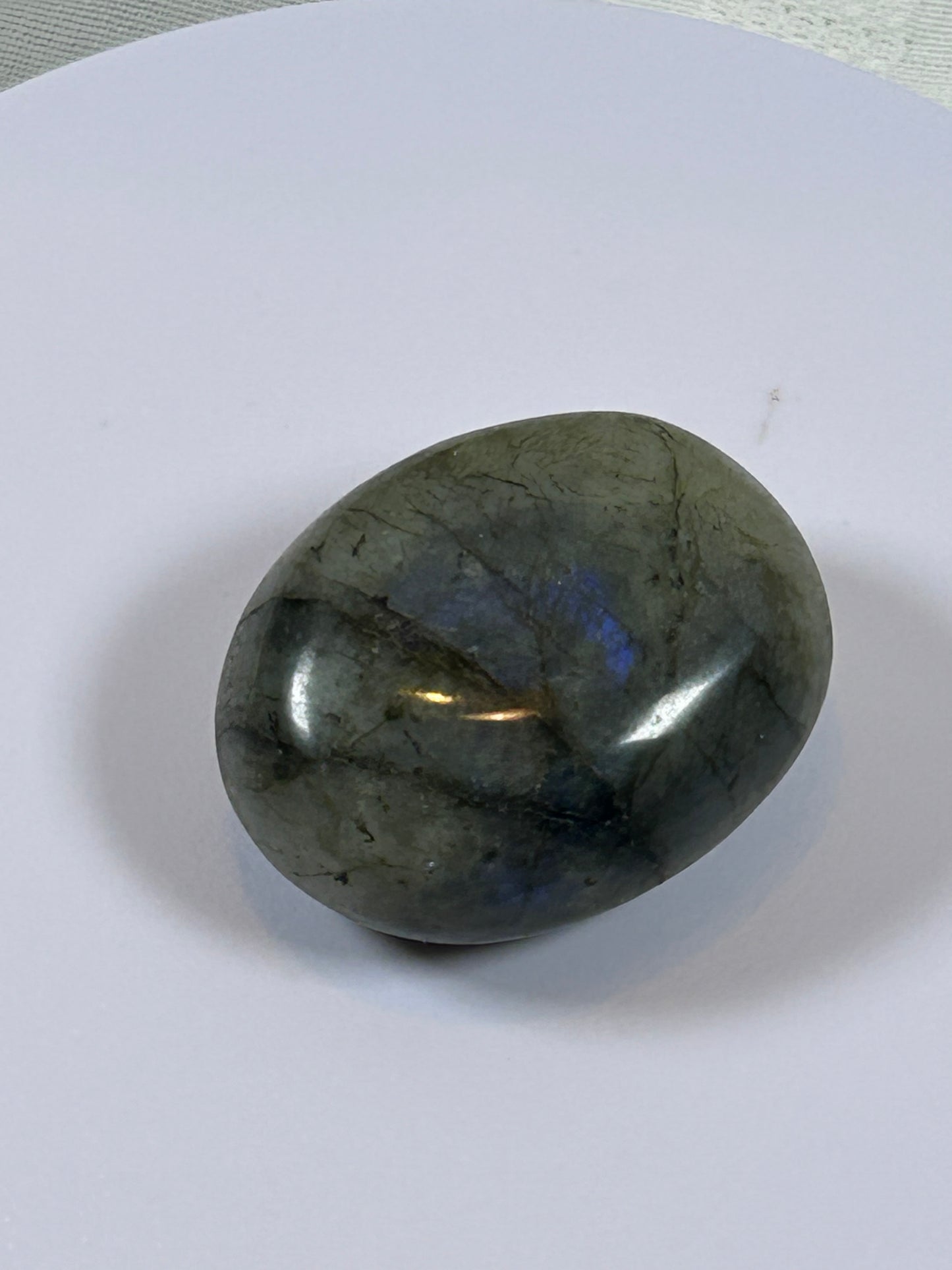 (#124) - LABRADORITE PALM STONE POLISHED - NEW