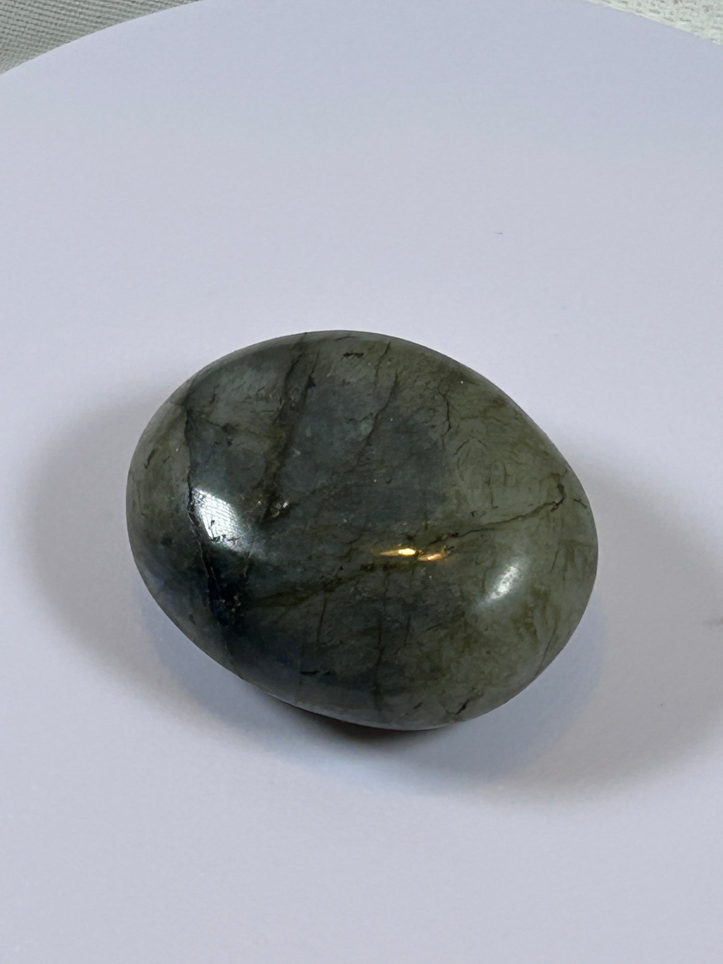 (#124) - LABRADORITE PALM STONE POLISHED - NEW