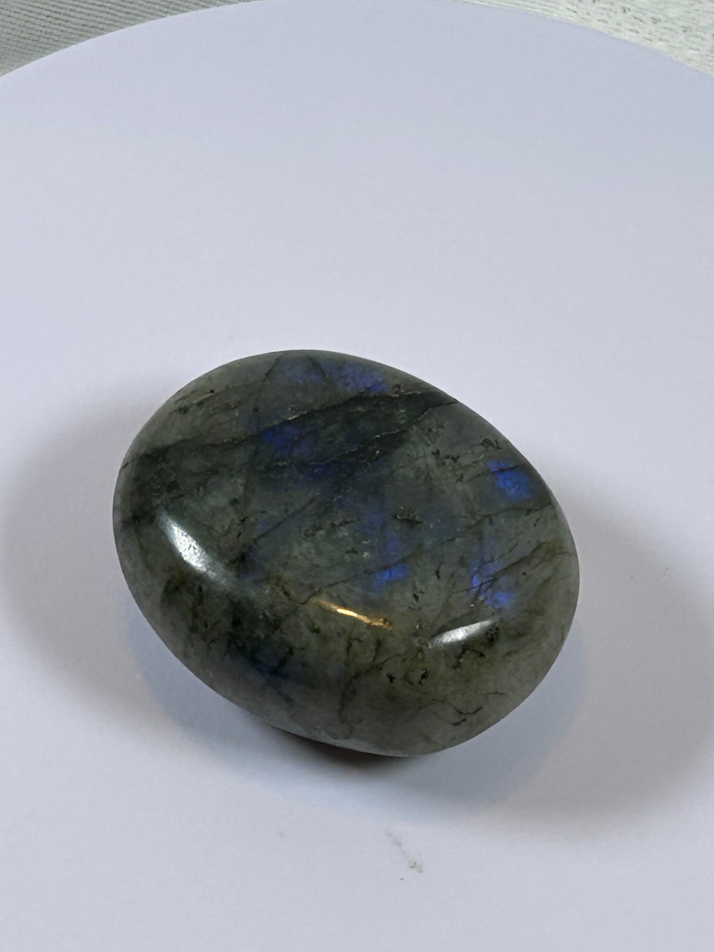 (#124) - LABRADORITE PALM STONE POLISHED - NEW
