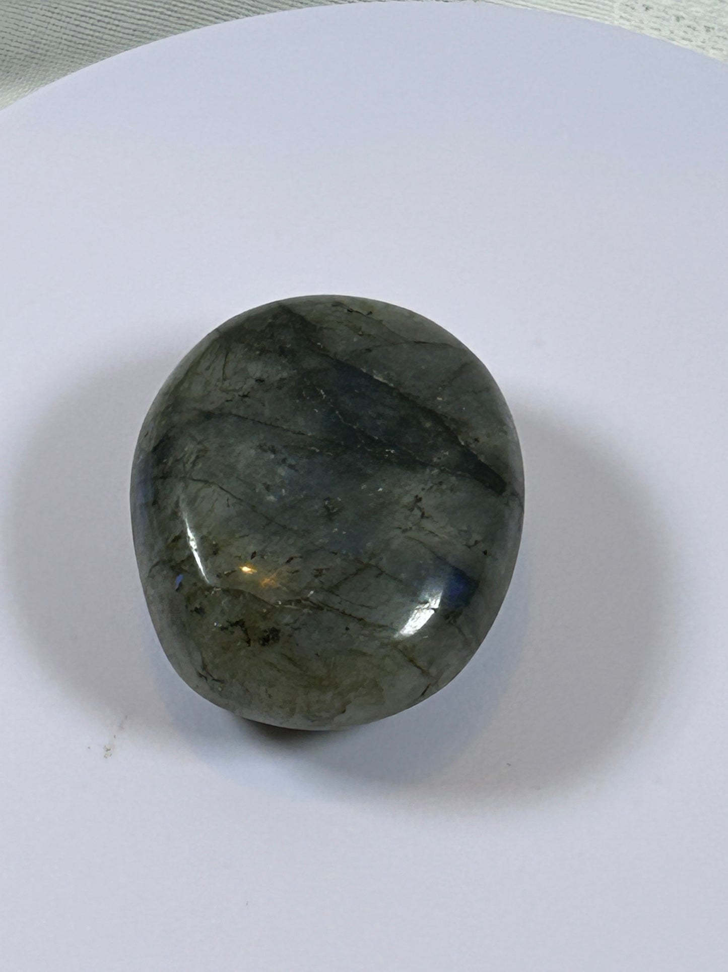(#124) - LABRADORITE PALM STONE POLISHED - NEW