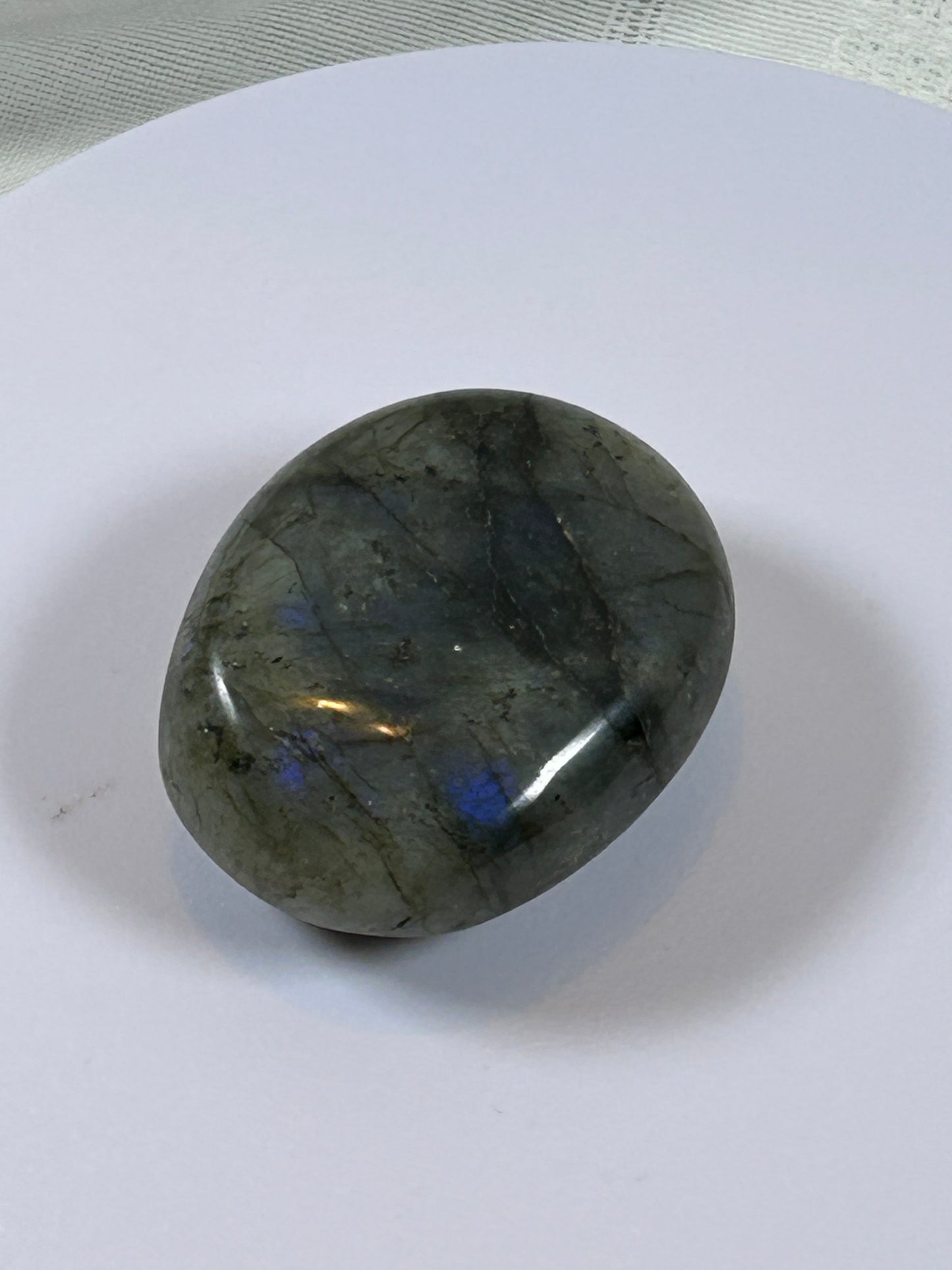 (#124) - LABRADORITE PALM STONE POLISHED - NEW