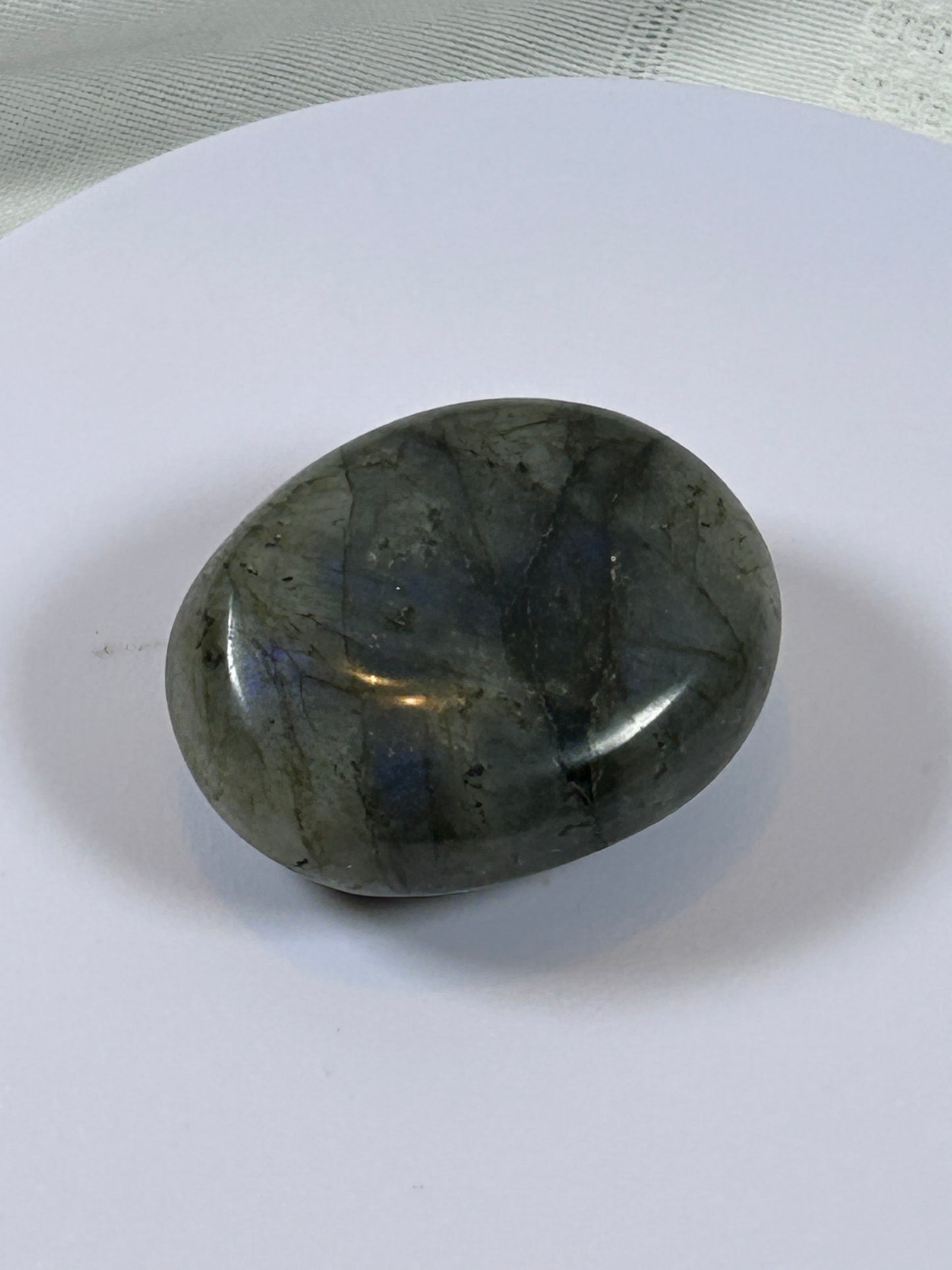 (#124) - LABRADORITE PALM STONE POLISHED - NEW
