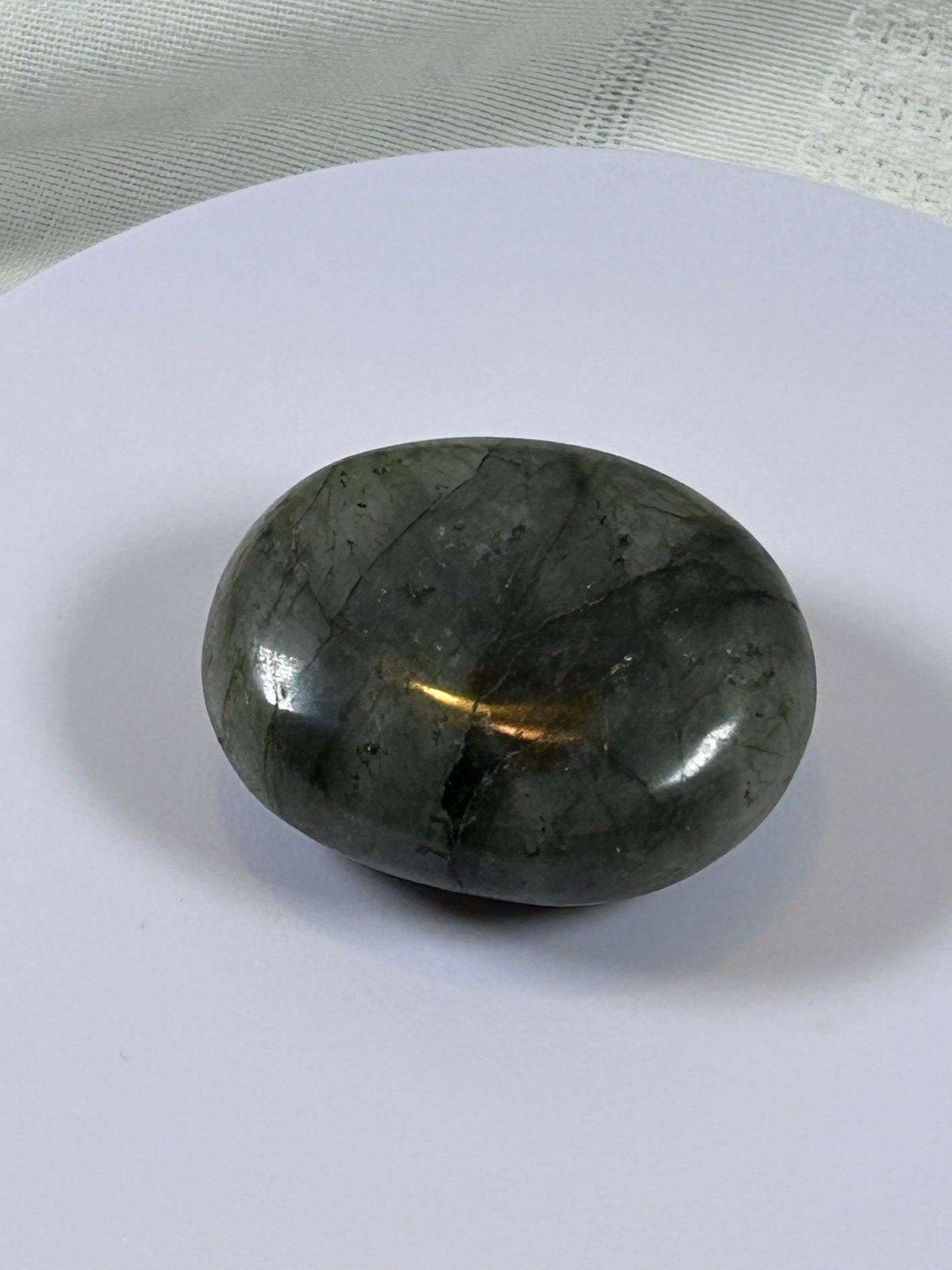 (#124) - LABRADORITE PALM STONE POLISHED - NEW