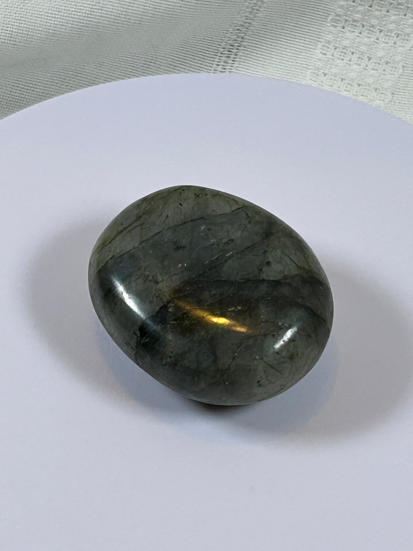 (#124) - LABRADORITE PALM STONE POLISHED - NEW