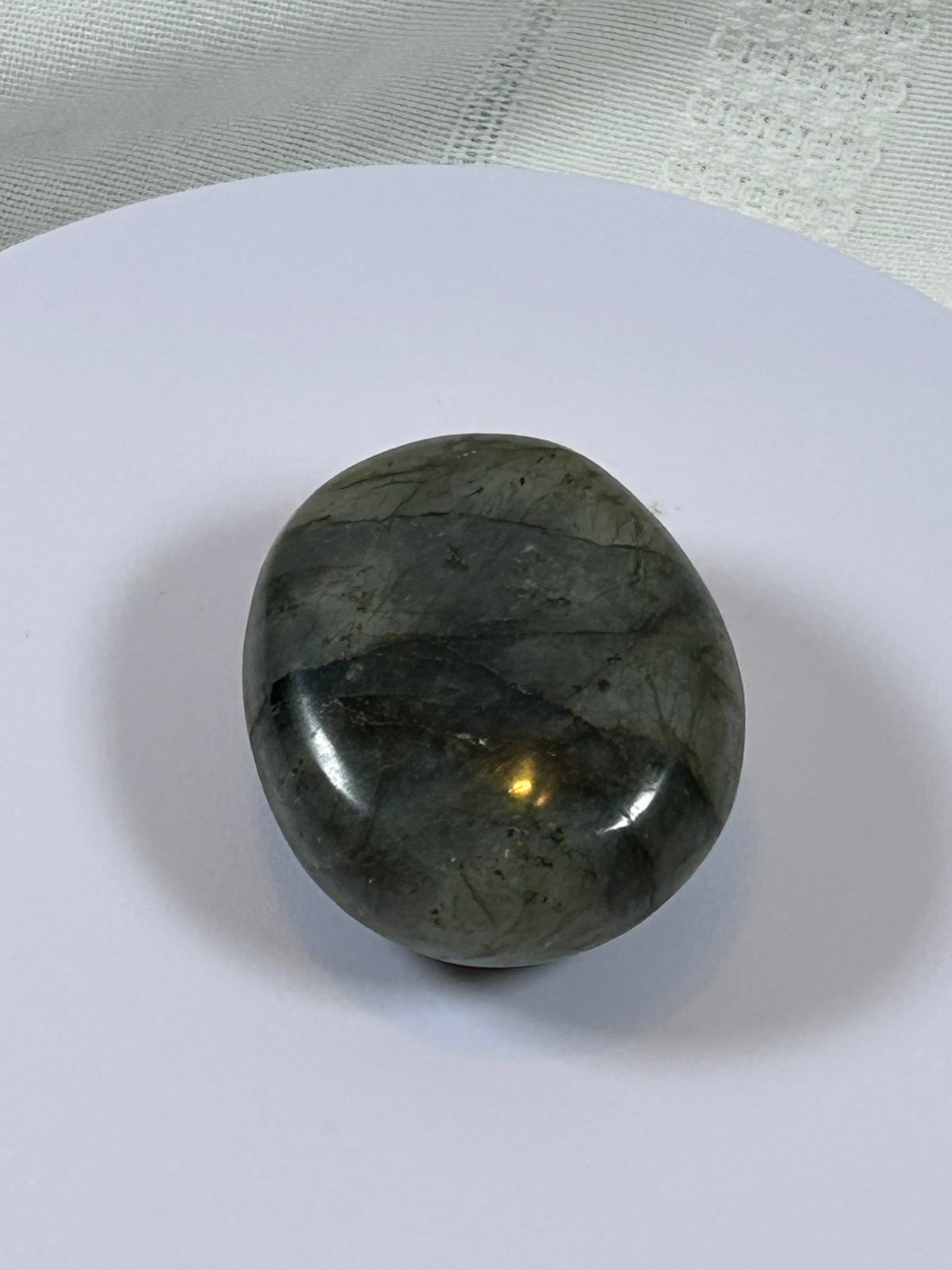 (#124) - LABRADORITE PALM STONE POLISHED - NEW