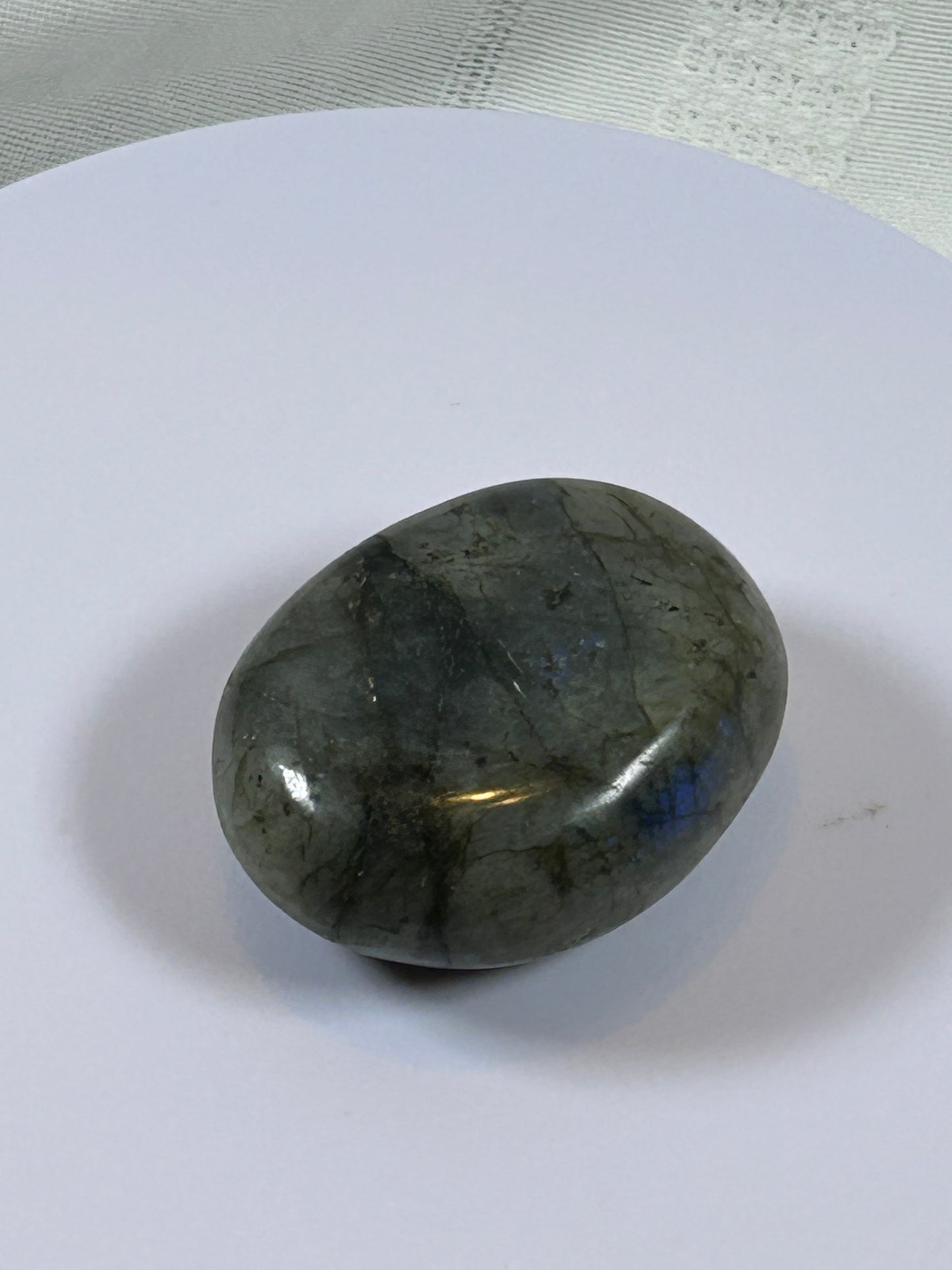 (#124) - LABRADORITE PALM STONE POLISHED - NEW