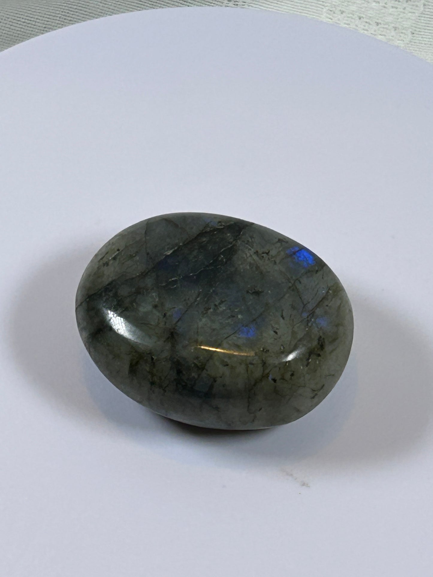 (#124) - LABRADORITE PALM STONE POLISHED - NEW