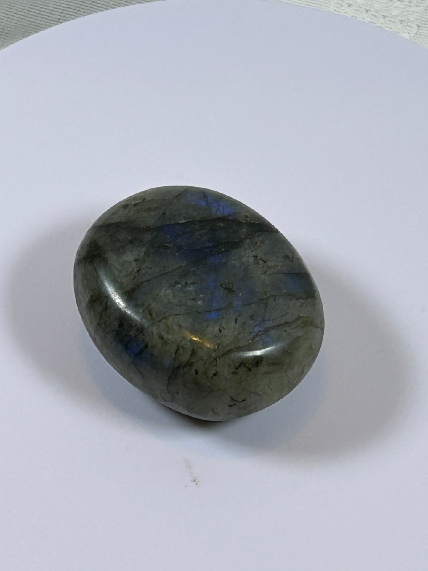 (#124) - LABRADORITE PALM STONE POLISHED - NEW