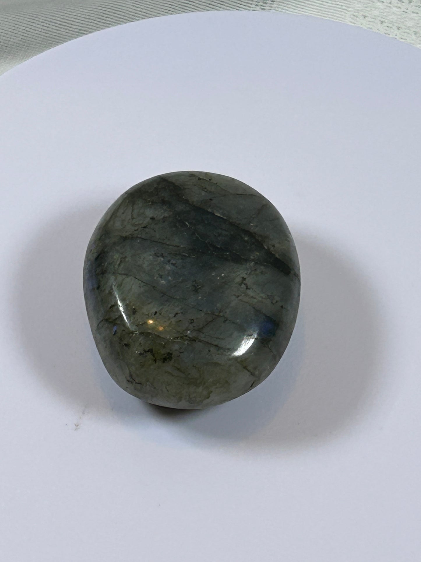 (#124) - LABRADORITE PALM STONE POLISHED - NEW