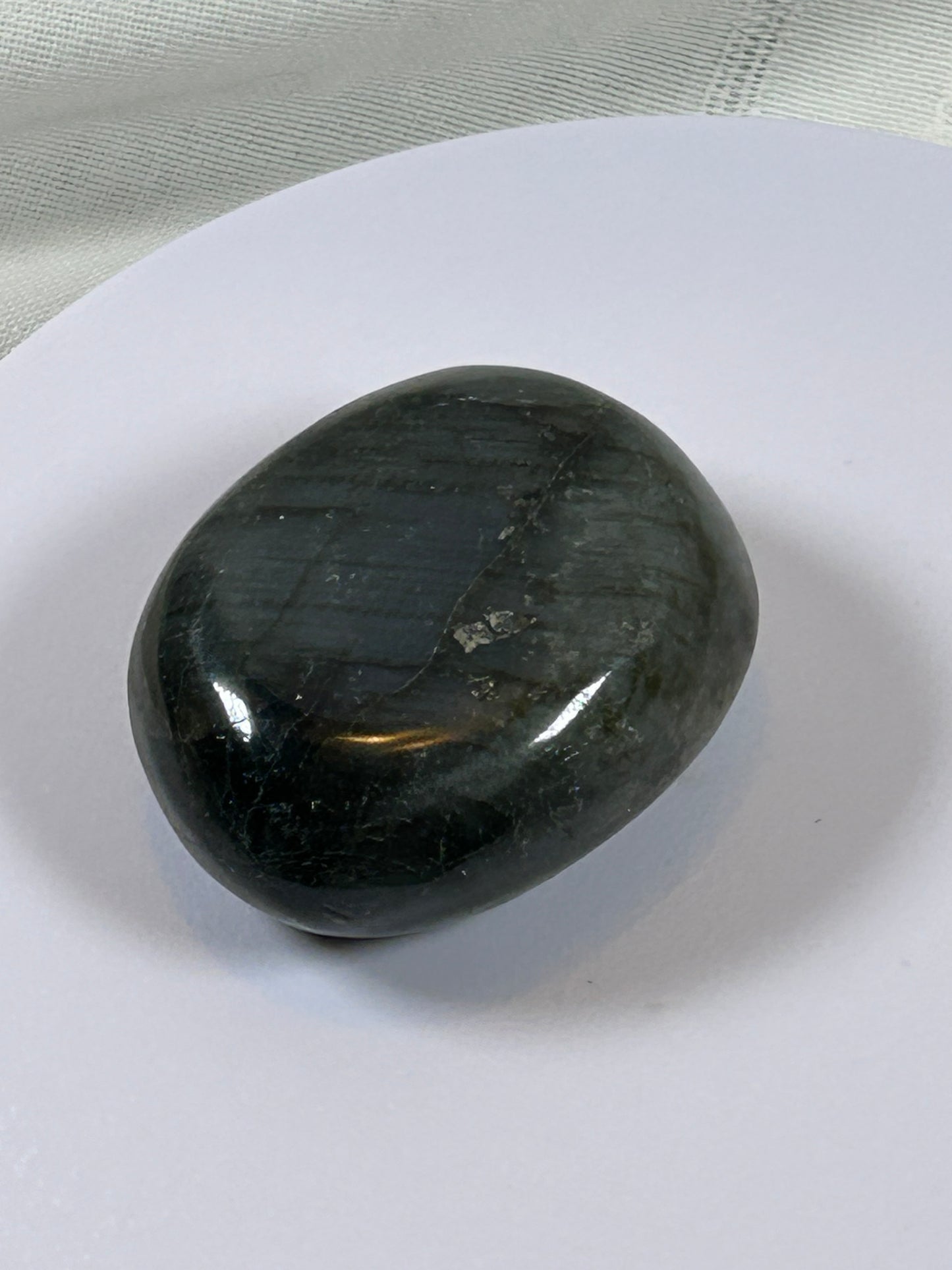 (#125) - LABRADORITE PALM STONE POLISHED - NEW