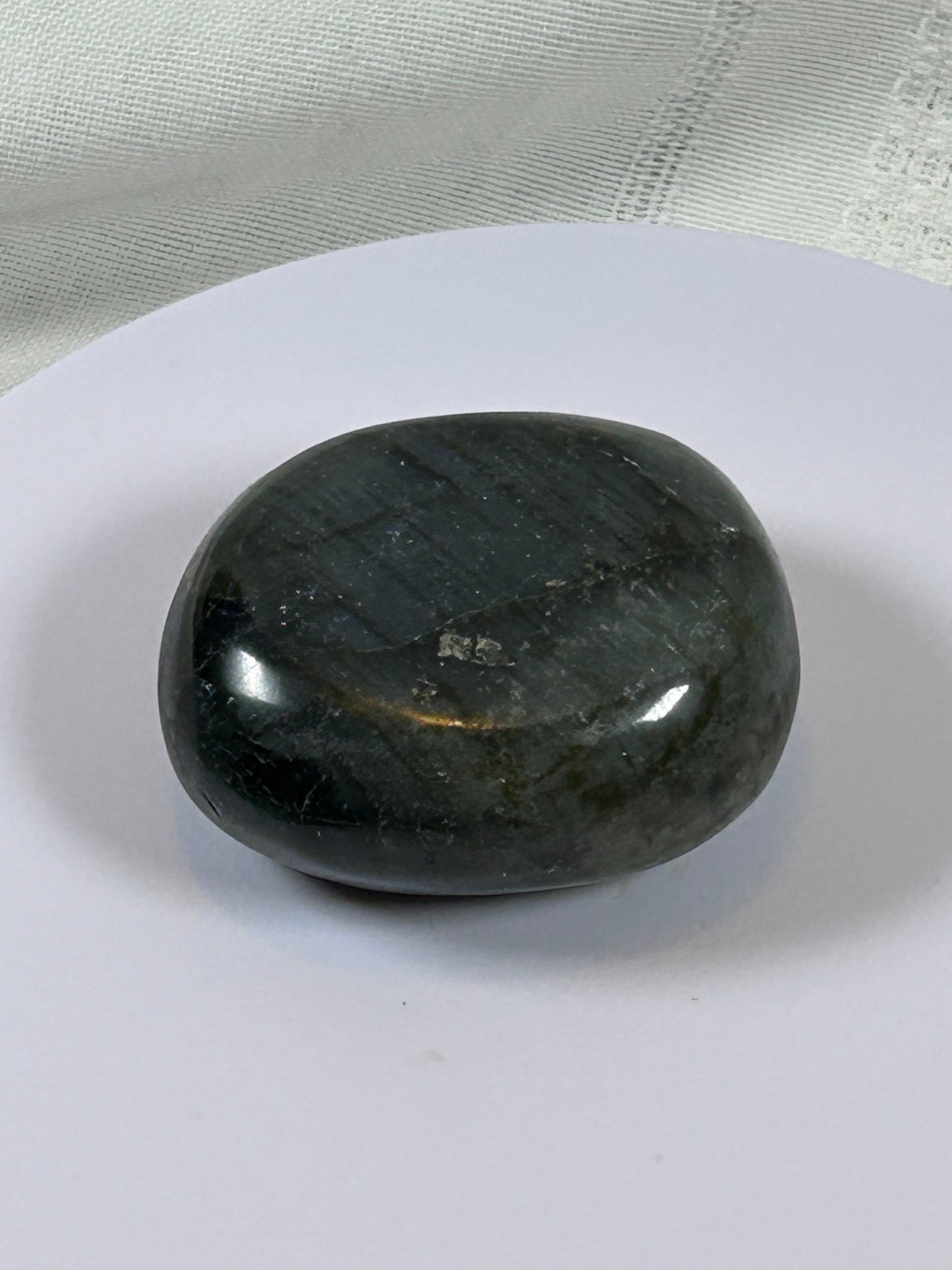 (#125) - LABRADORITE PALM STONE POLISHED - NEW