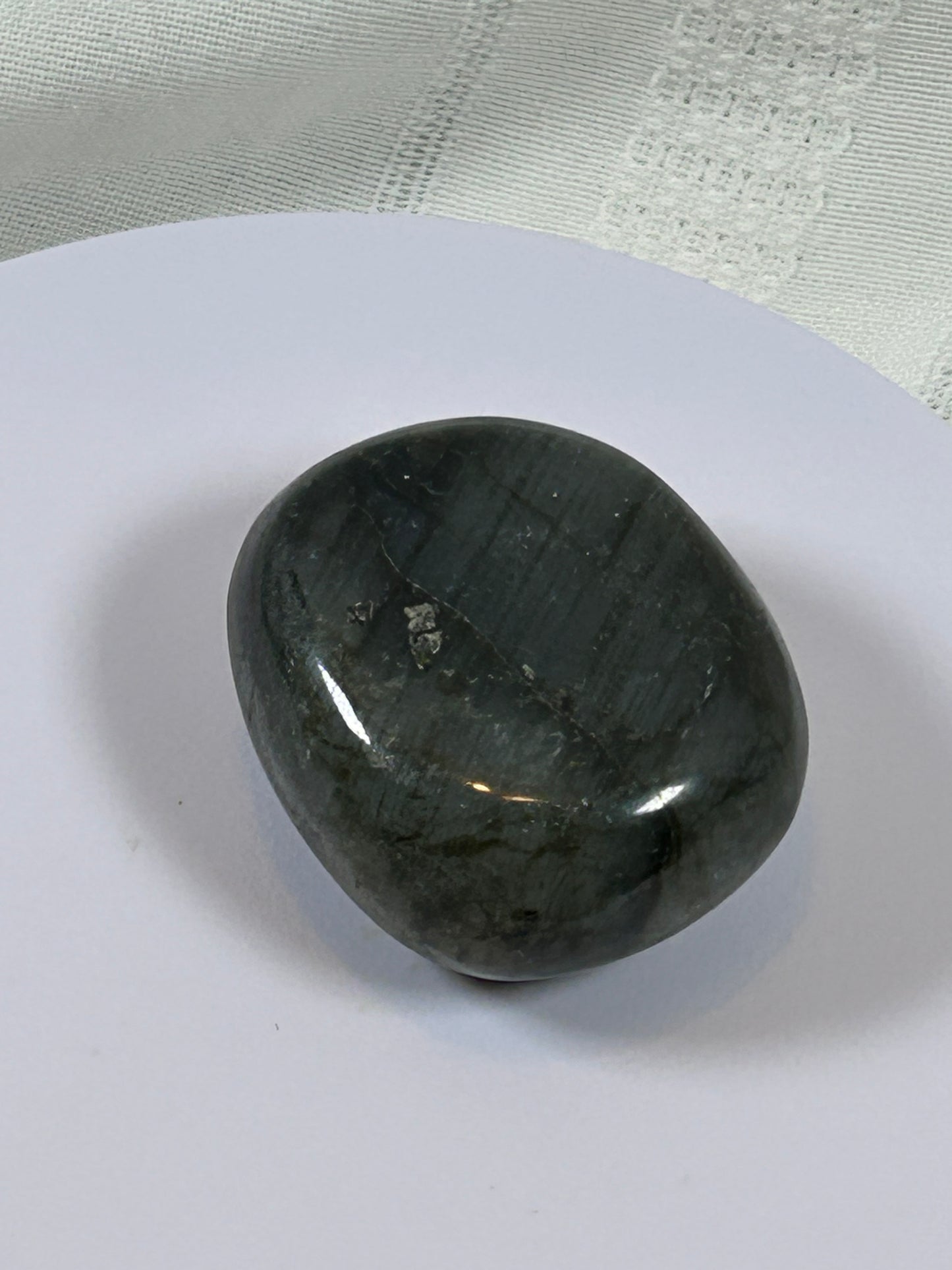 (#125) - LABRADORITE PALM STONE POLISHED - NEW