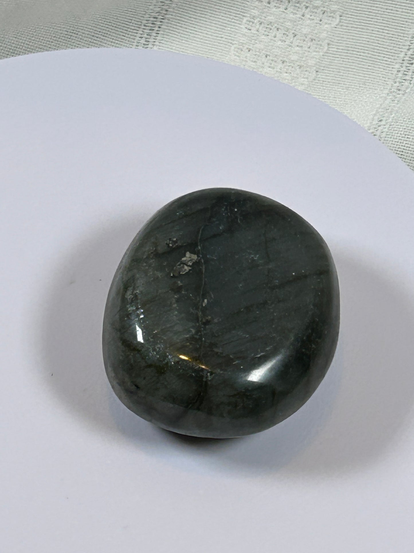 (#125) - LABRADORITE PALM STONE POLISHED - NEW