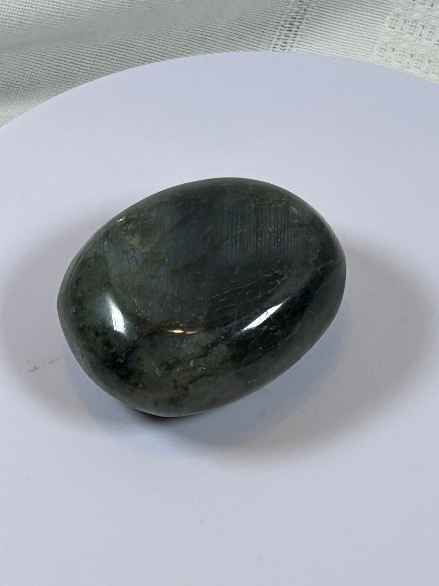 (#125) - LABRADORITE PALM STONE POLISHED - NEW