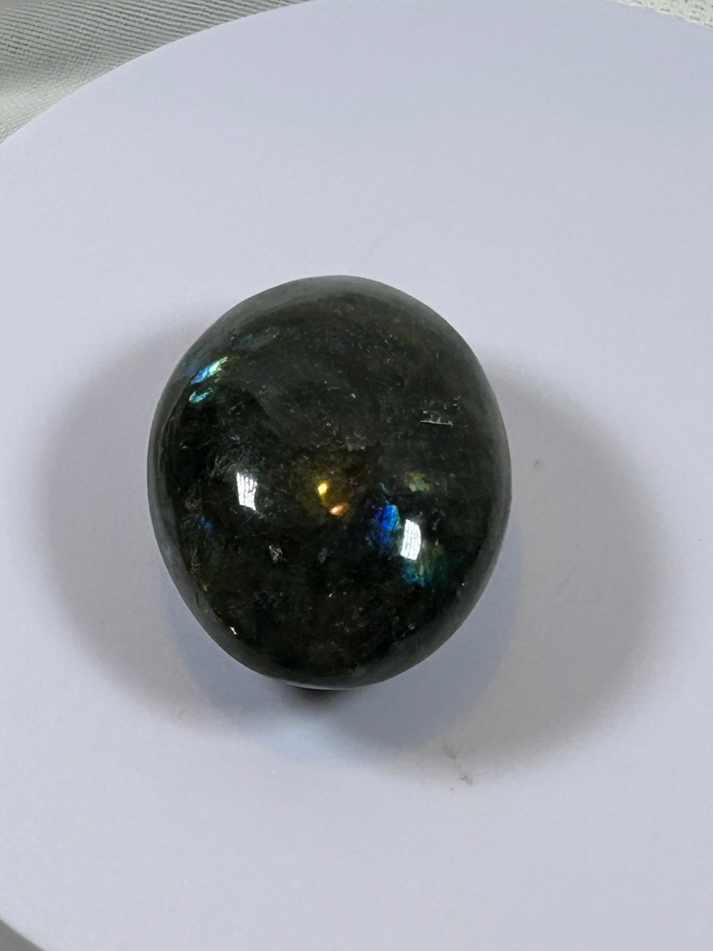(#126) - LABRADORITE PALM STONE POLISHED - NEW