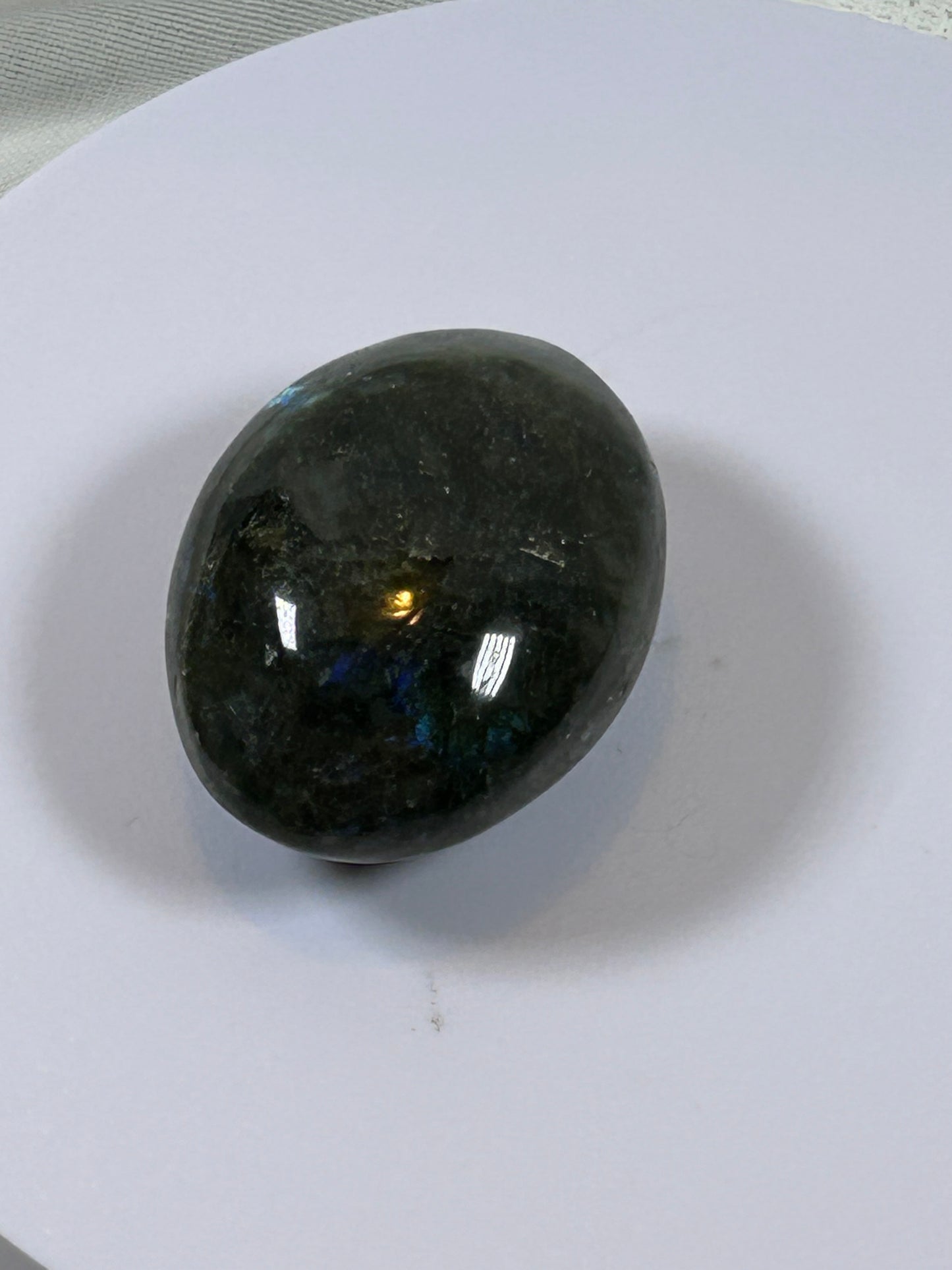 (#126) - LABRADORITE PALM STONE POLISHED - NEW