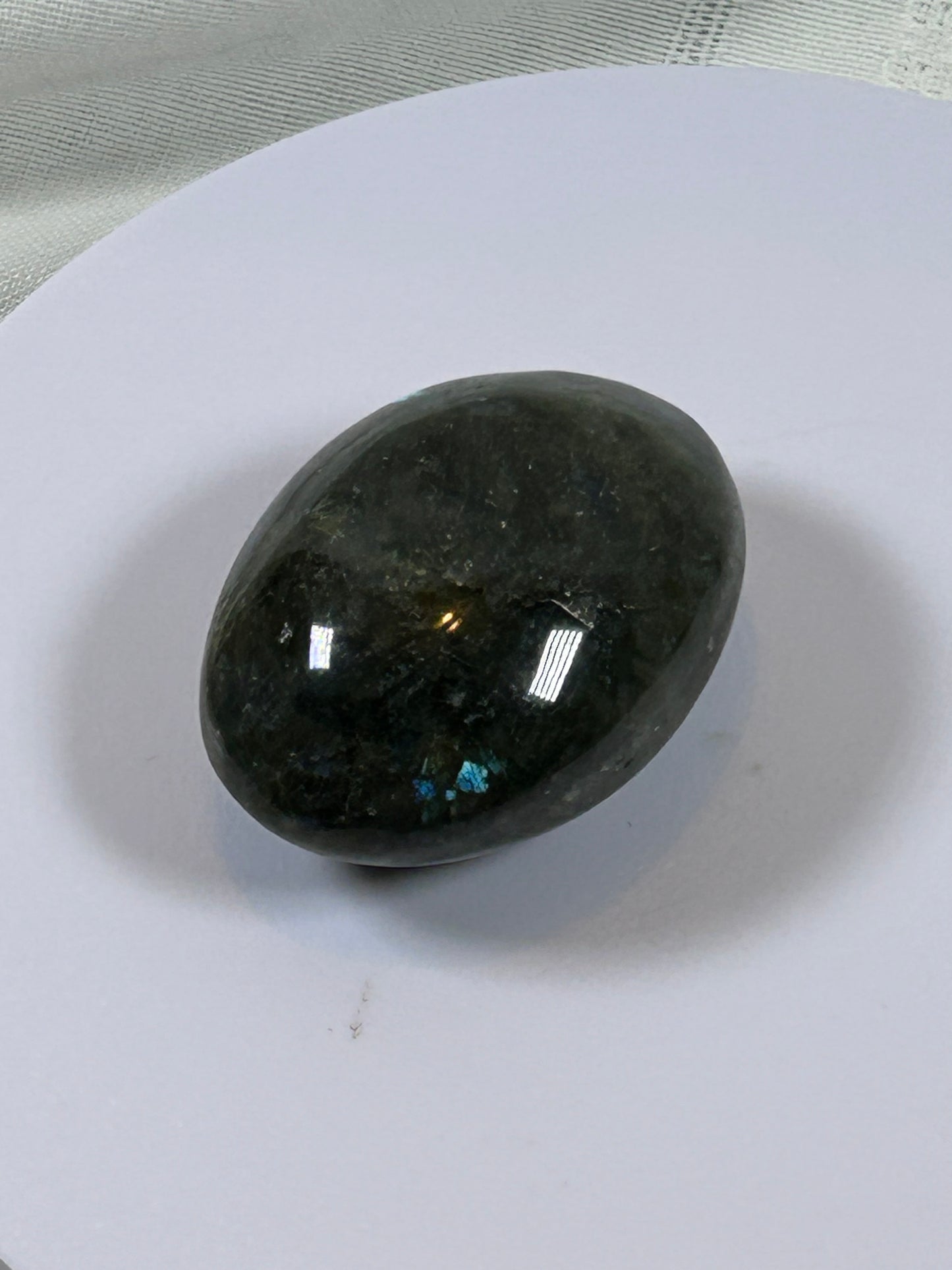 (#126) - LABRADORITE PALM STONE POLISHED - NEW