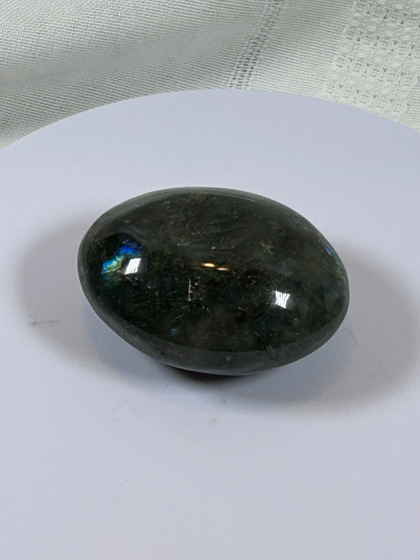 (#126) - LABRADORITE PALM STONE POLISHED - NEW