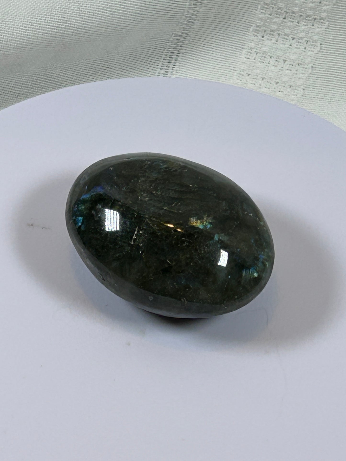 (#126) - LABRADORITE PALM STONE POLISHED - NEW
