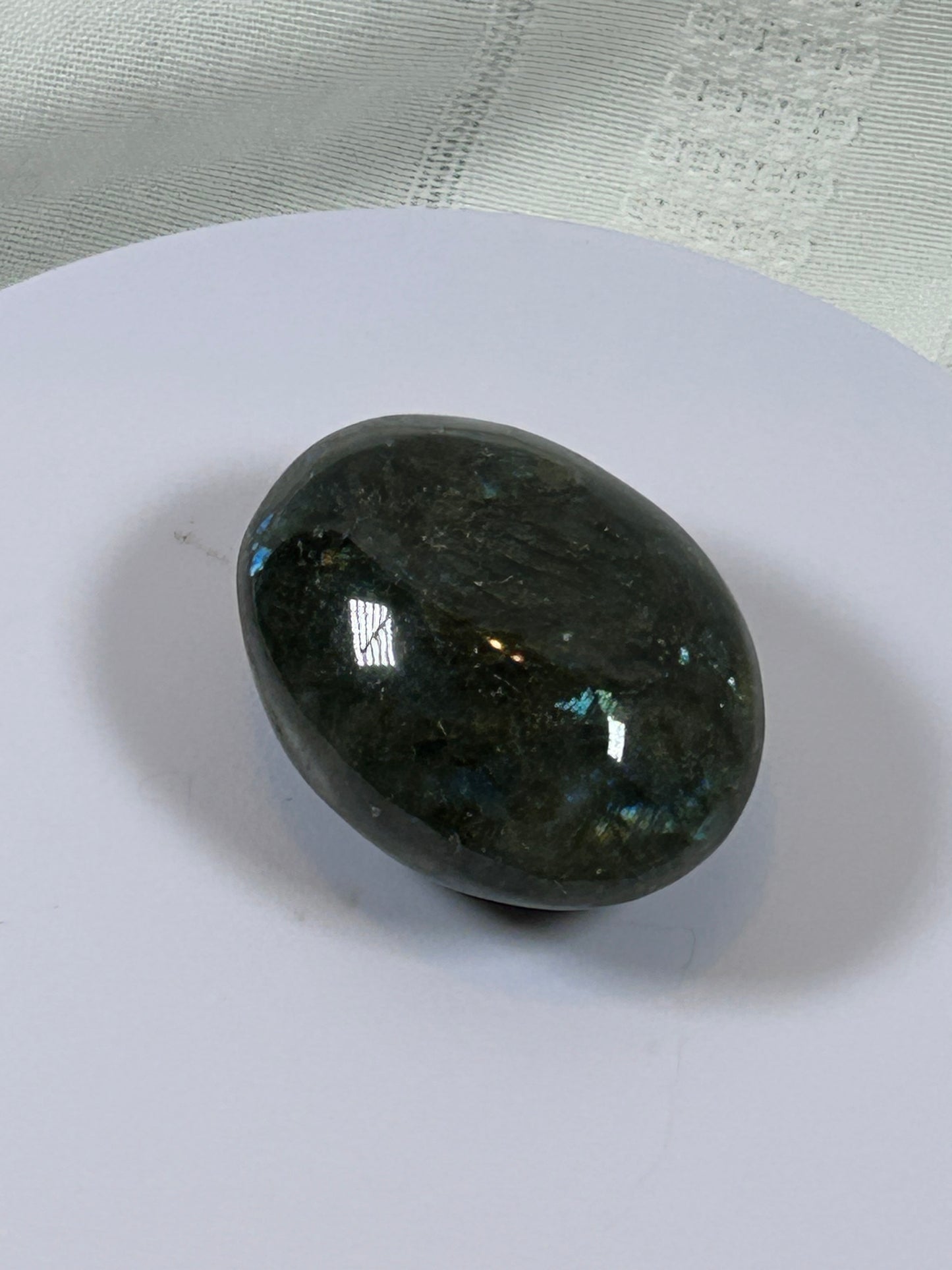 (#126) - LABRADORITE PALM STONE POLISHED - NEW