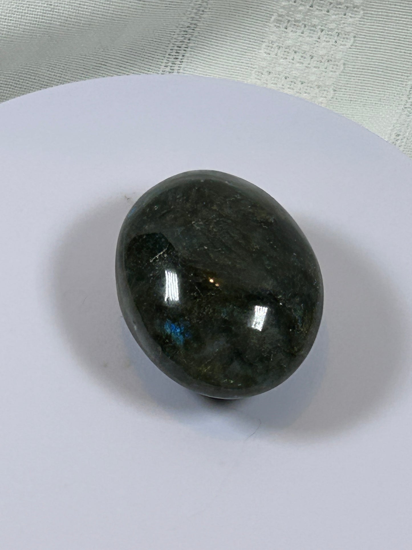 (#126) - LABRADORITE PALM STONE POLISHED - NEW