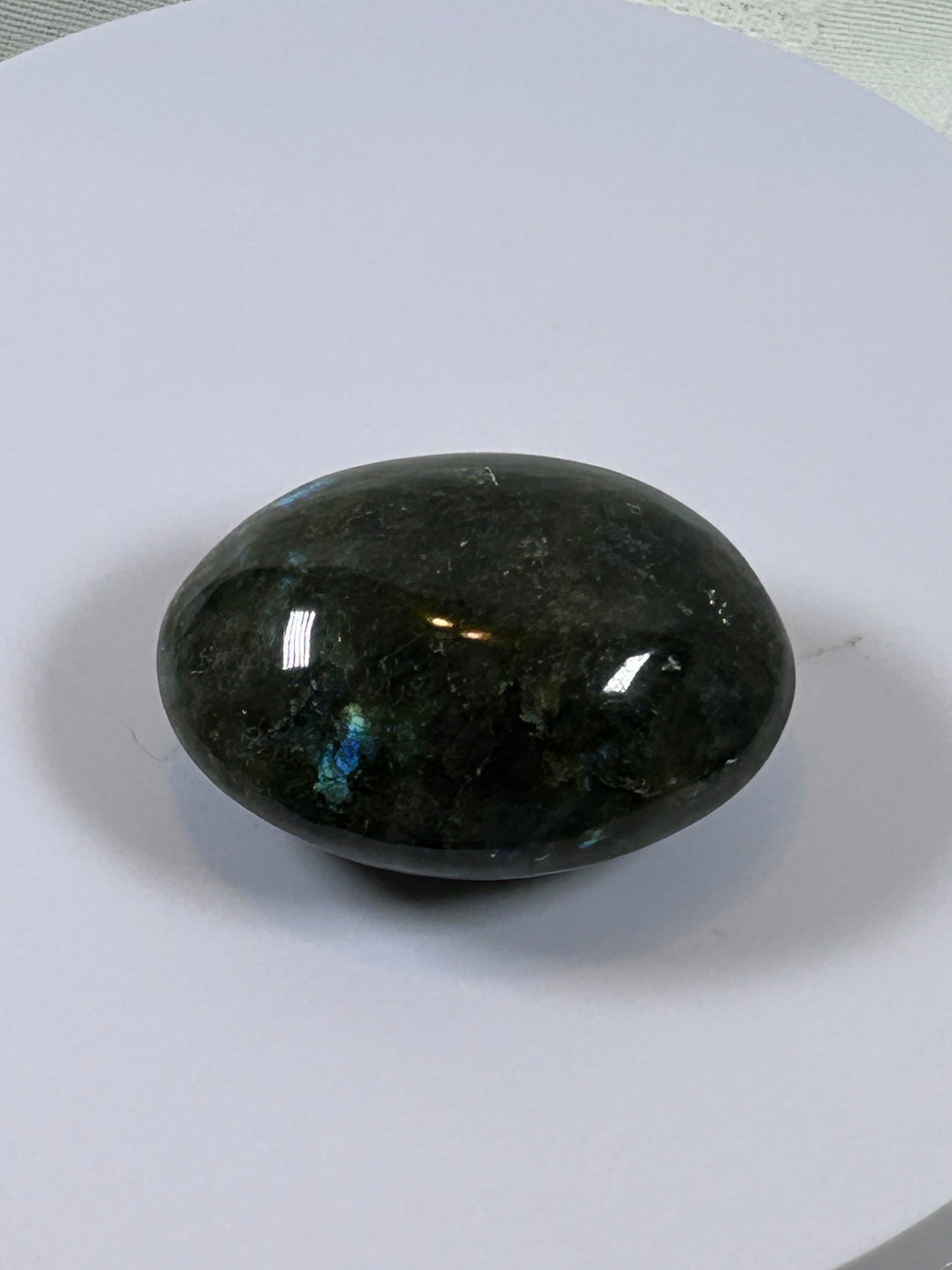 (#126) - LABRADORITE PALM STONE POLISHED - NEW