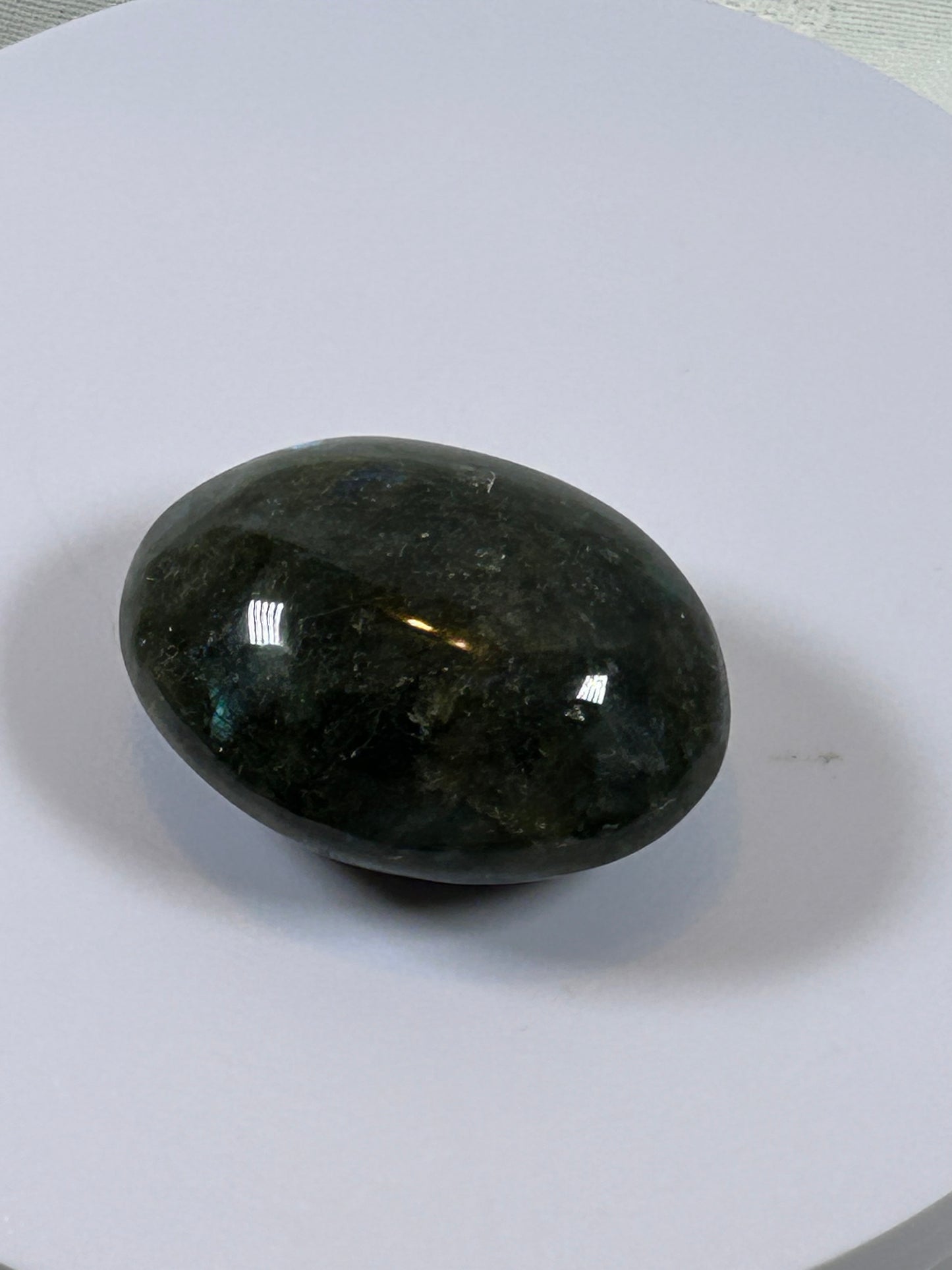 (#126) - LABRADORITE PALM STONE POLISHED - NEW