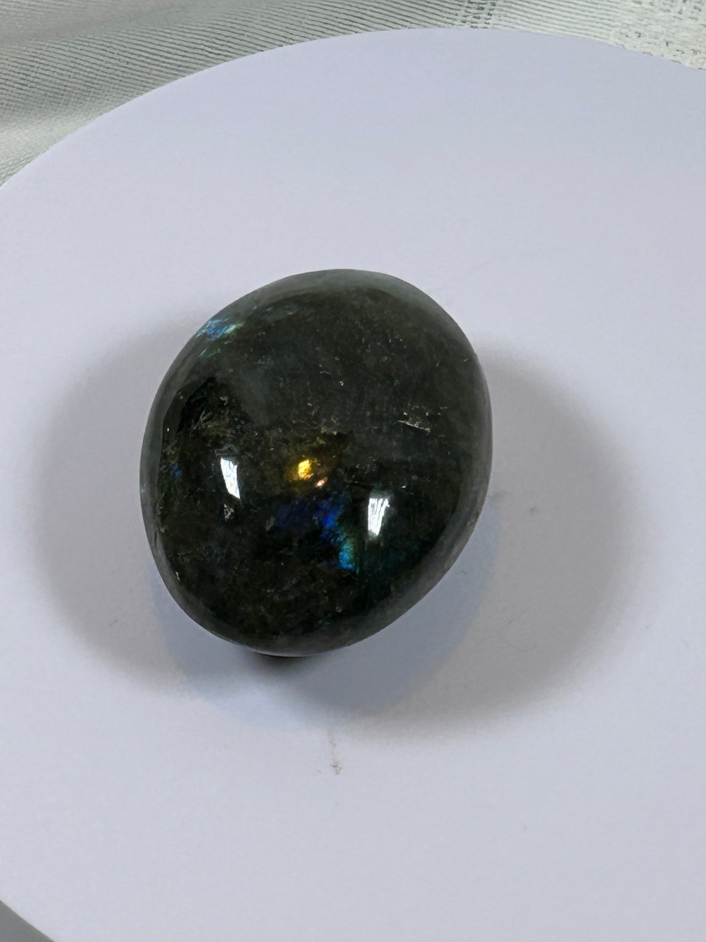 (#126) - LABRADORITE PALM STONE POLISHED - NEW