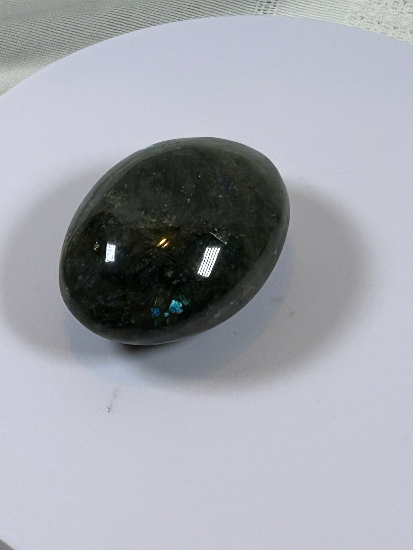(#126) - LABRADORITE PALM STONE POLISHED - NEW