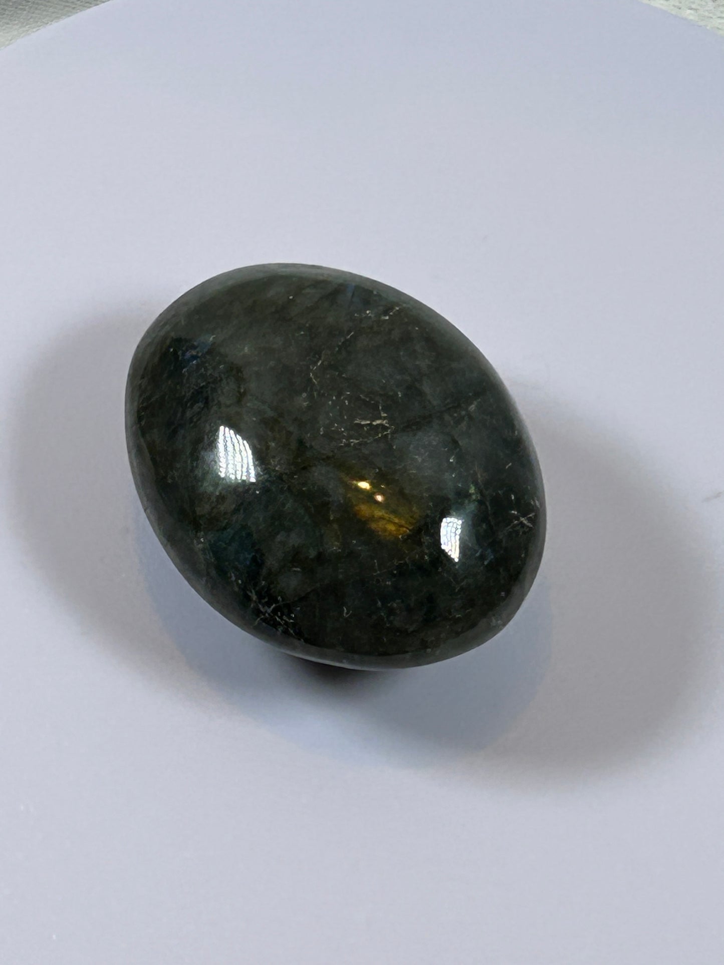 (#126) - LABRADORITE PALM STONE POLISHED - NEW