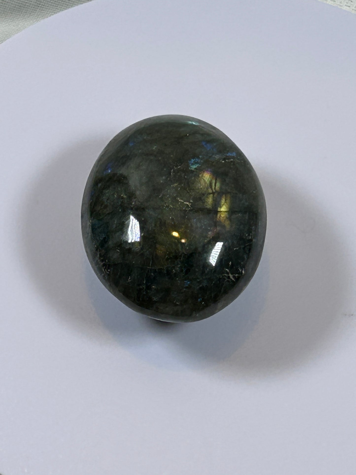 (#126) - LABRADORITE PALM STONE POLISHED - NEW