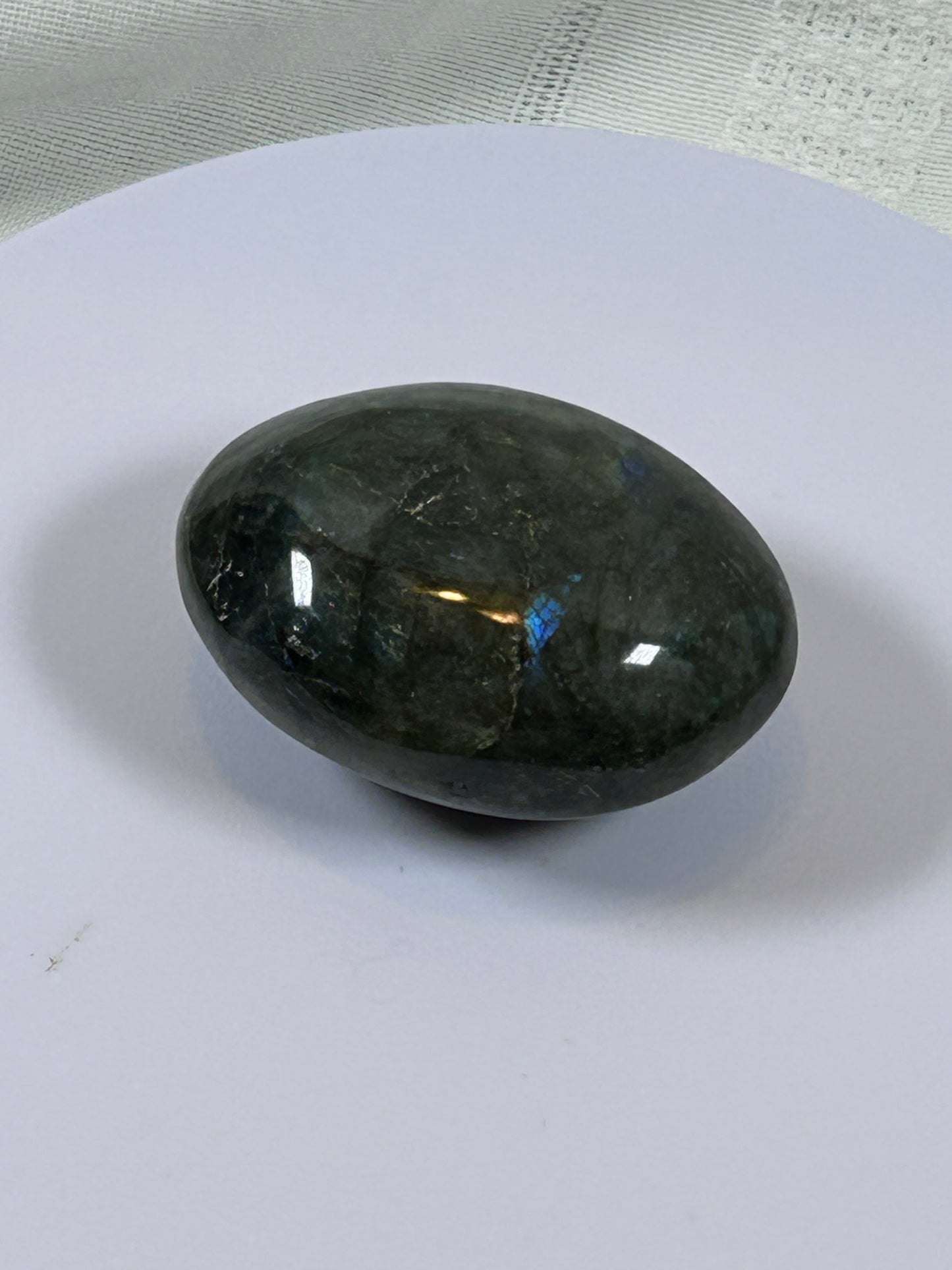 (#126) - LABRADORITE PALM STONE POLISHED - NEW