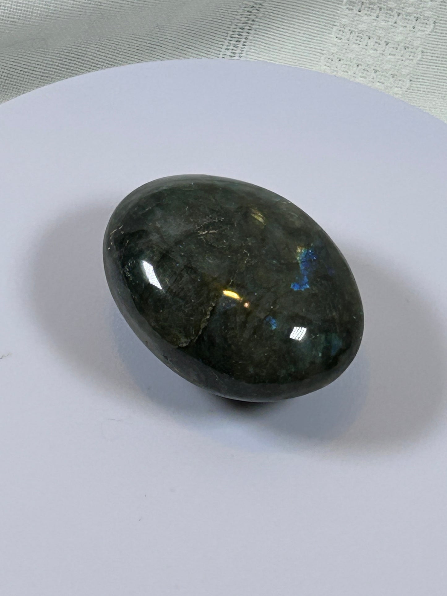 (#126) - LABRADORITE PALM STONE POLISHED - NEW