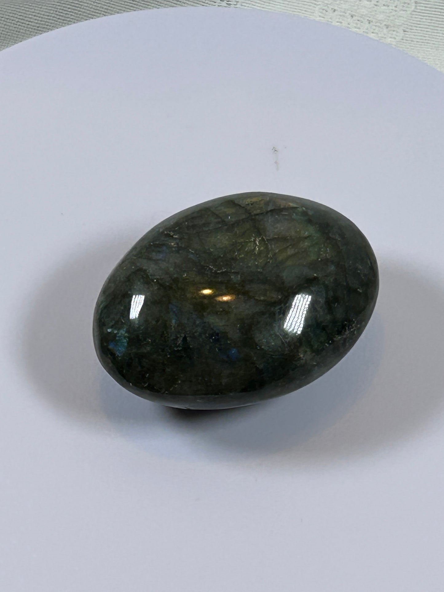 (#126) - LABRADORITE PALM STONE POLISHED - NEW