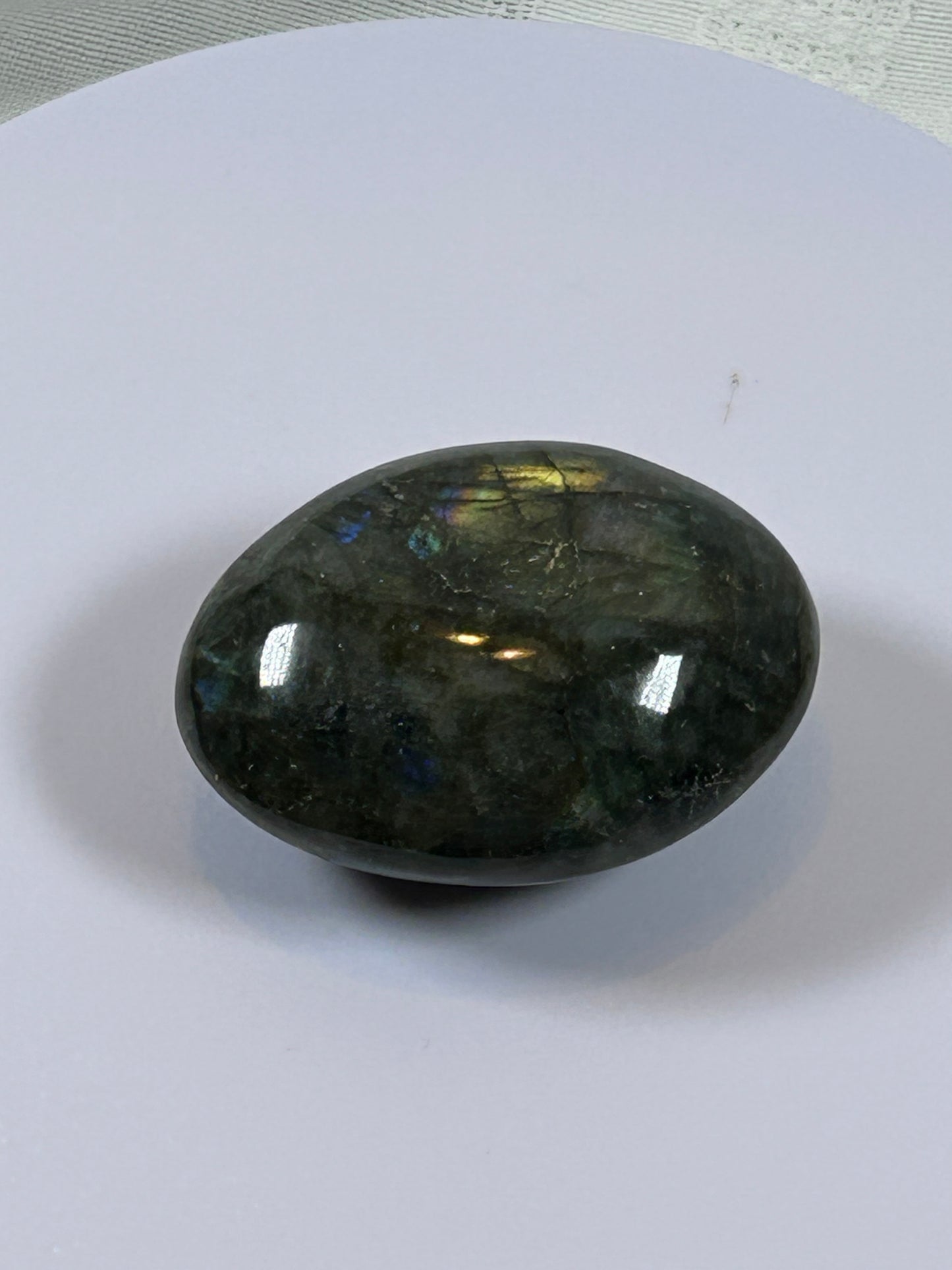 (#126) - LABRADORITE PALM STONE POLISHED - NEW