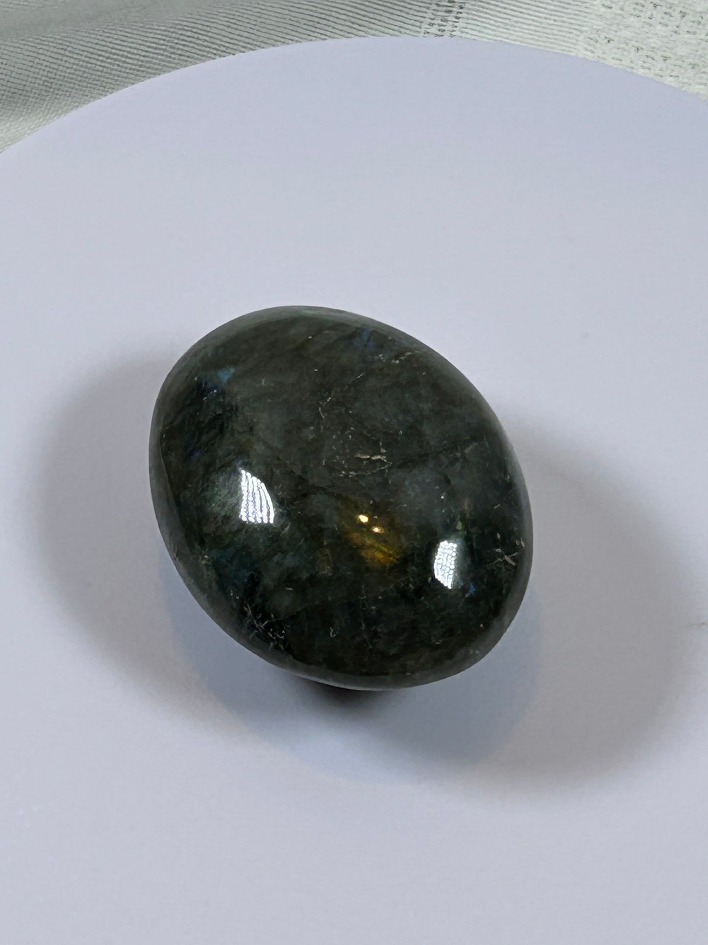 (#126) - LABRADORITE PALM STONE POLISHED - NEW