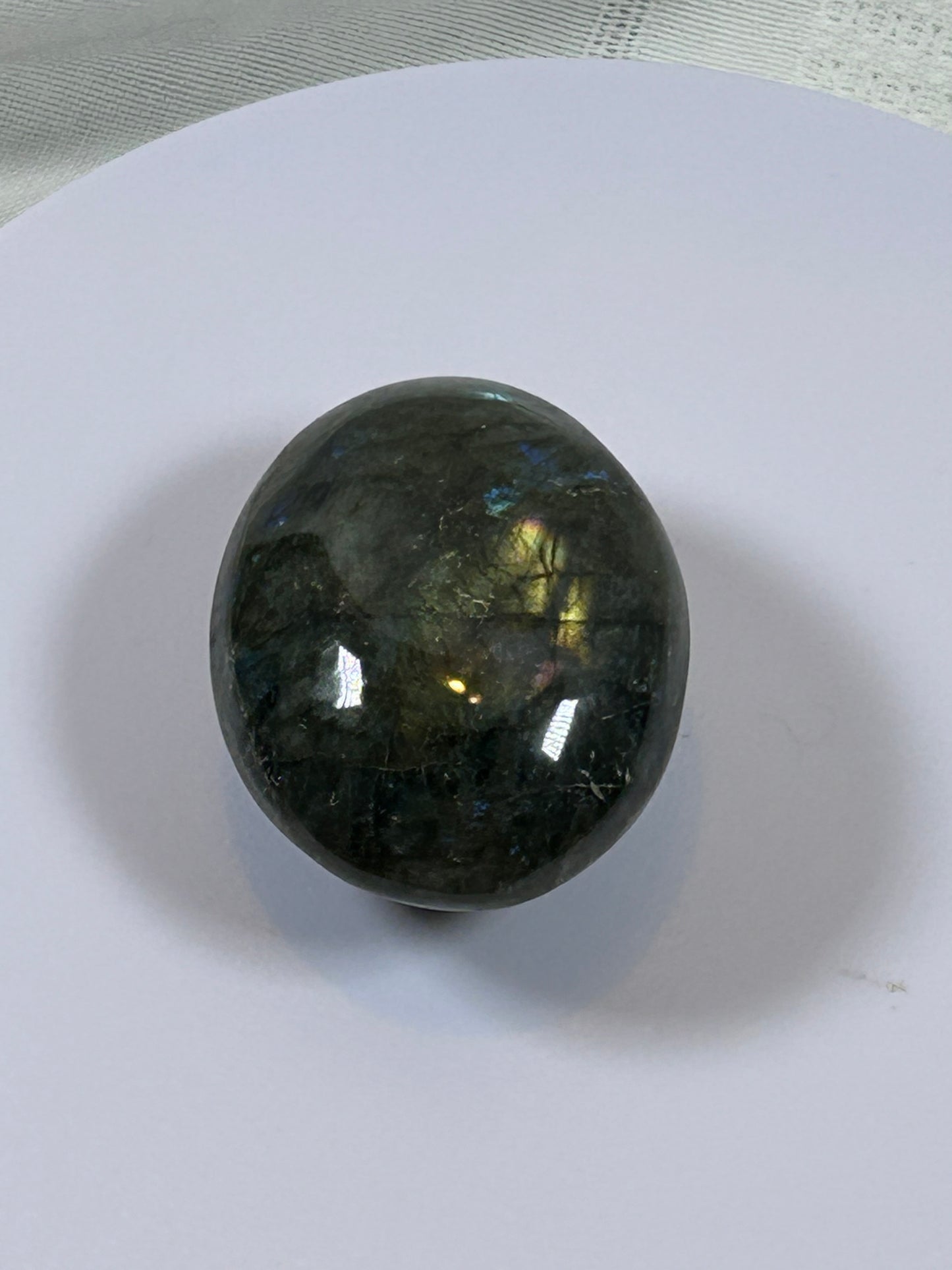 (#126) - LABRADORITE PALM STONE POLISHED - NEW