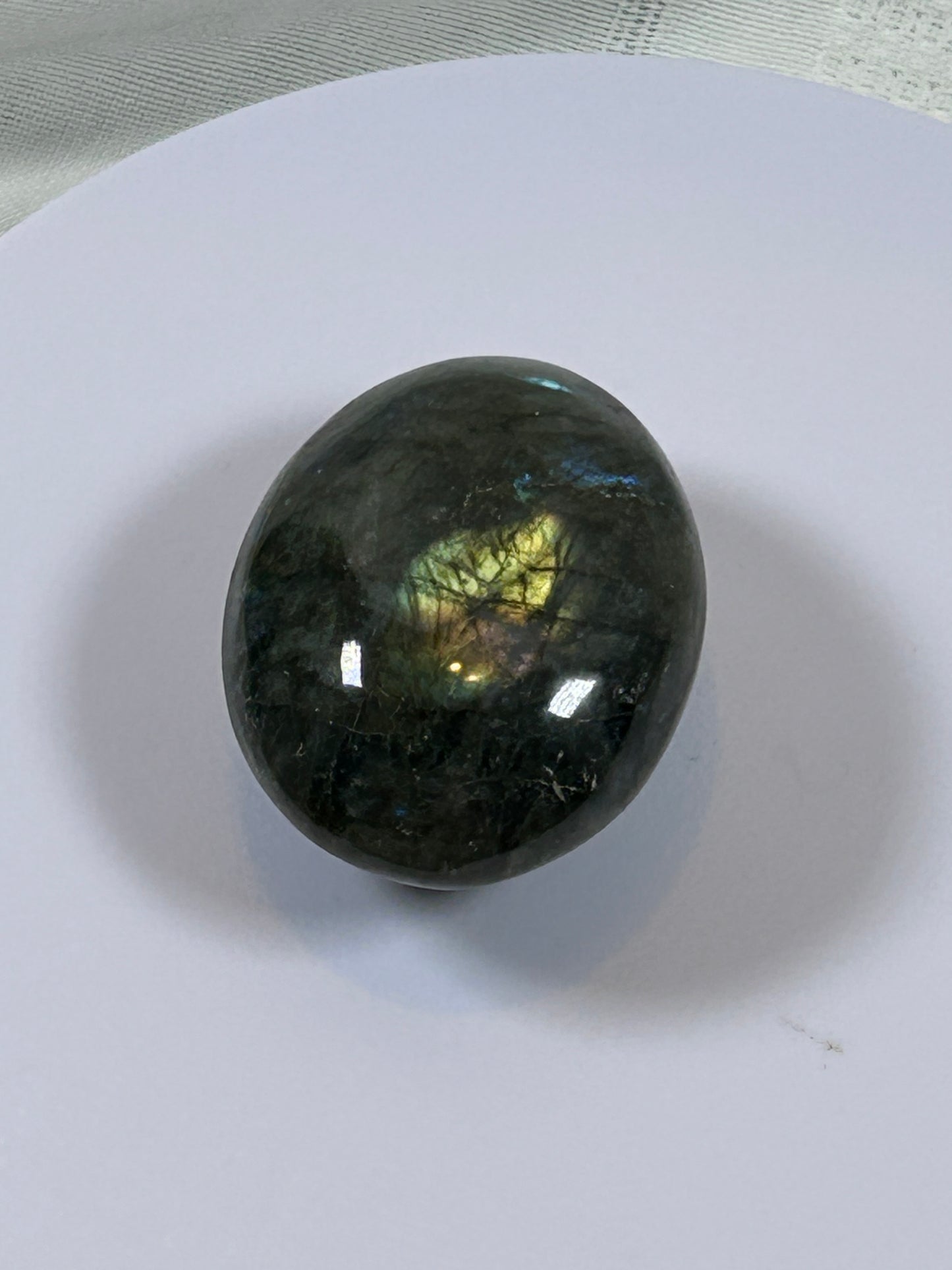 (#126) - LABRADORITE PALM STONE POLISHED - NEW