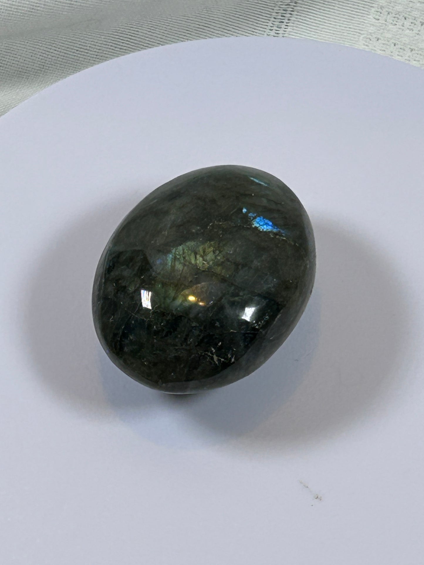 (#126) - LABRADORITE PALM STONE POLISHED - NEW