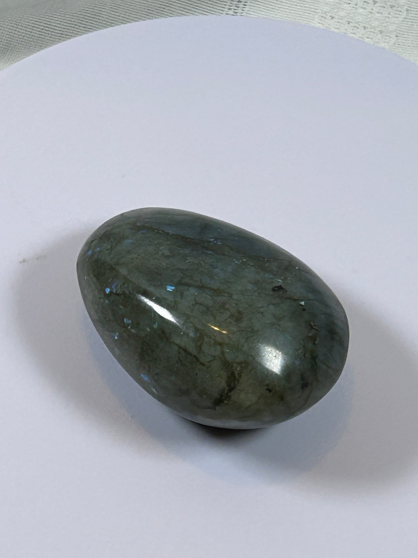 (#127) - LABRADORITE PALM STONE POLISHED - NEW