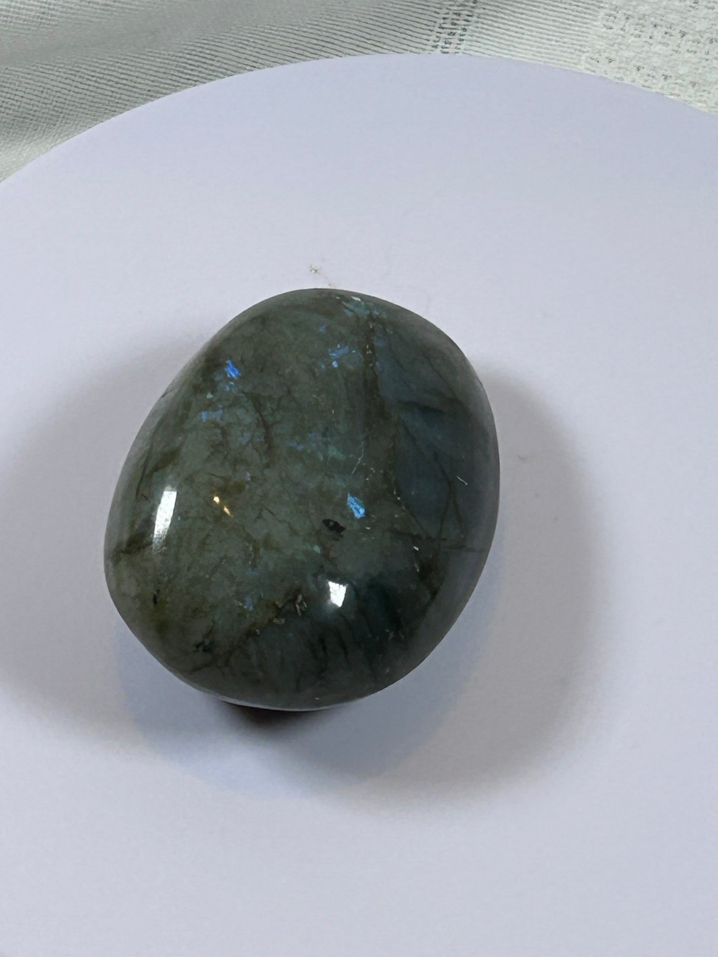 (#127) - LABRADORITE PALM STONE POLISHED - NEW