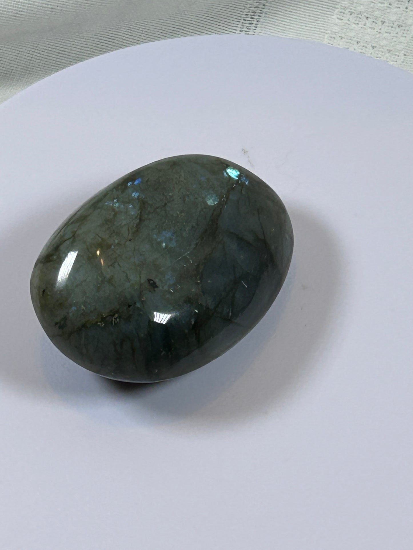 (#127) - LABRADORITE PALM STONE POLISHED - NEW
