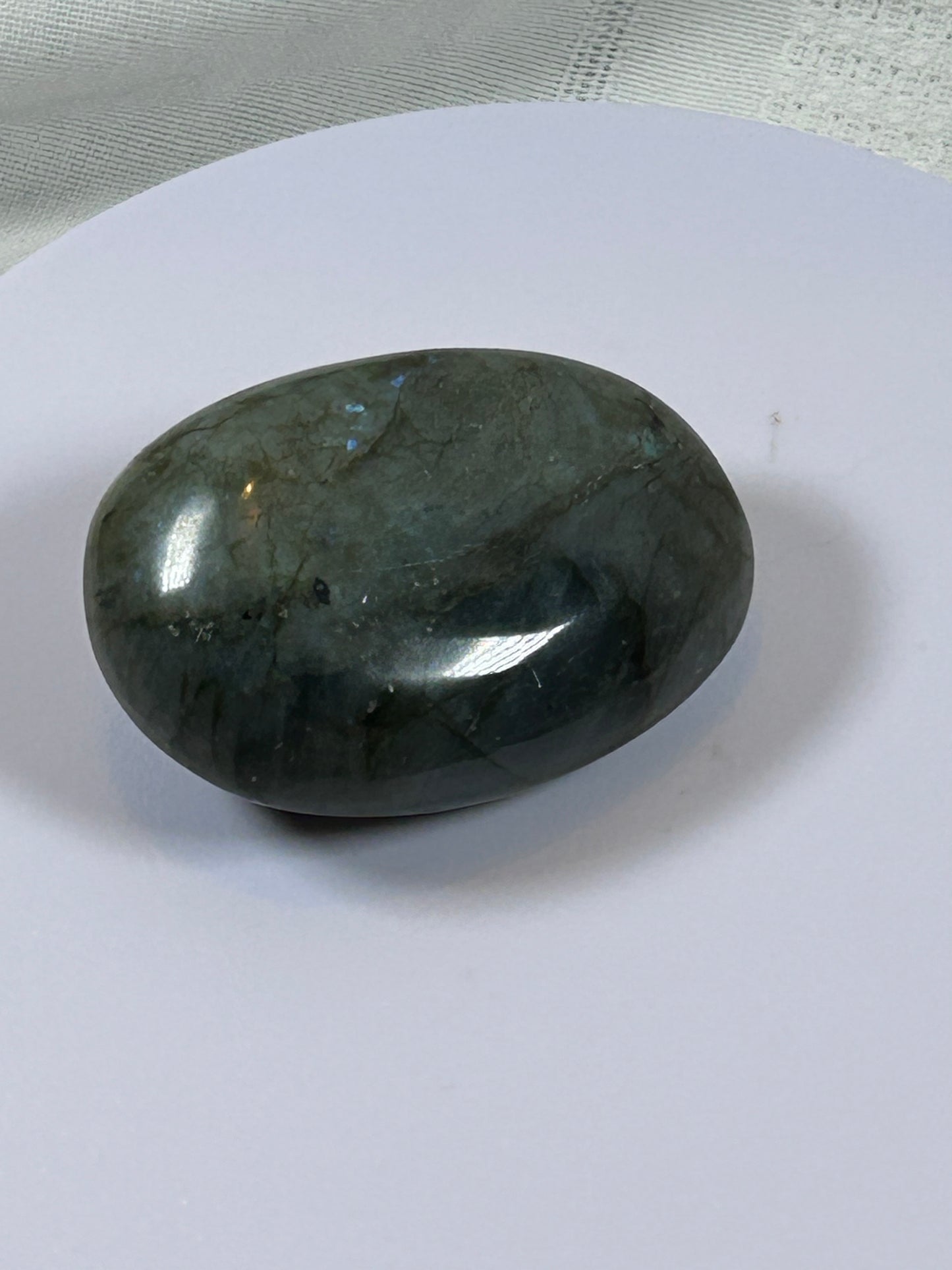 (#127) - LABRADORITE PALM STONE POLISHED - NEW