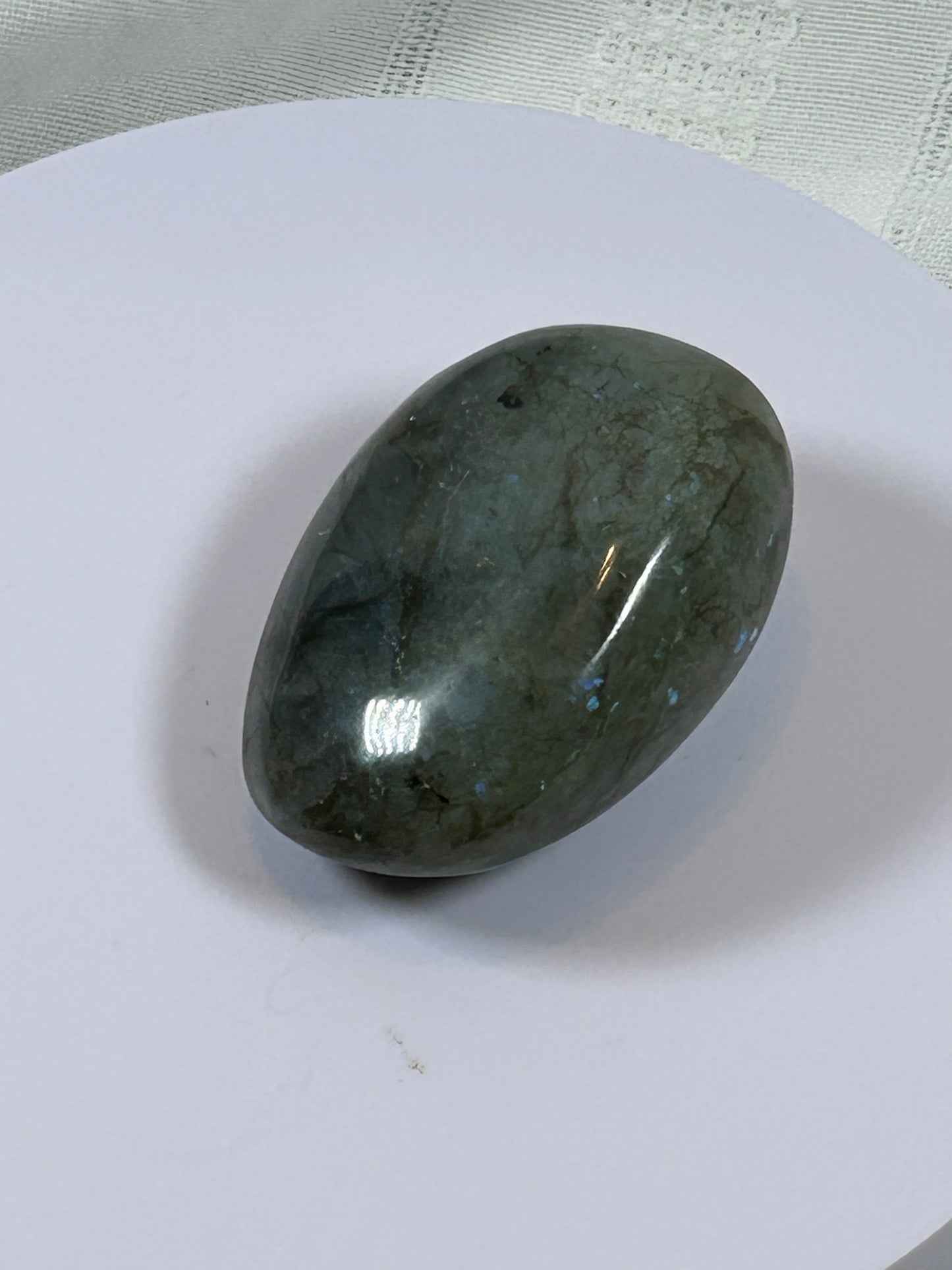 (#127) - LABRADORITE PALM STONE POLISHED - NEW