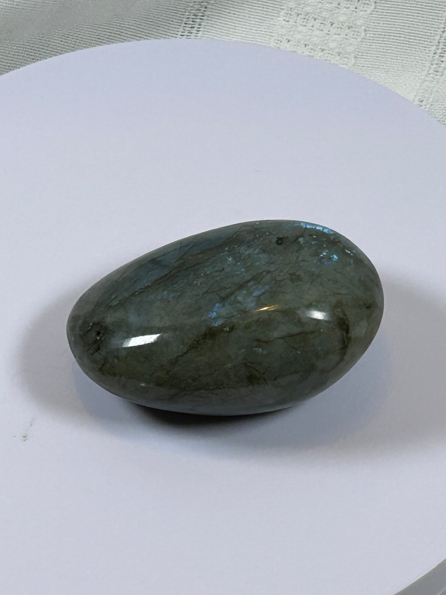 (#127) - LABRADORITE PALM STONE POLISHED - NEW