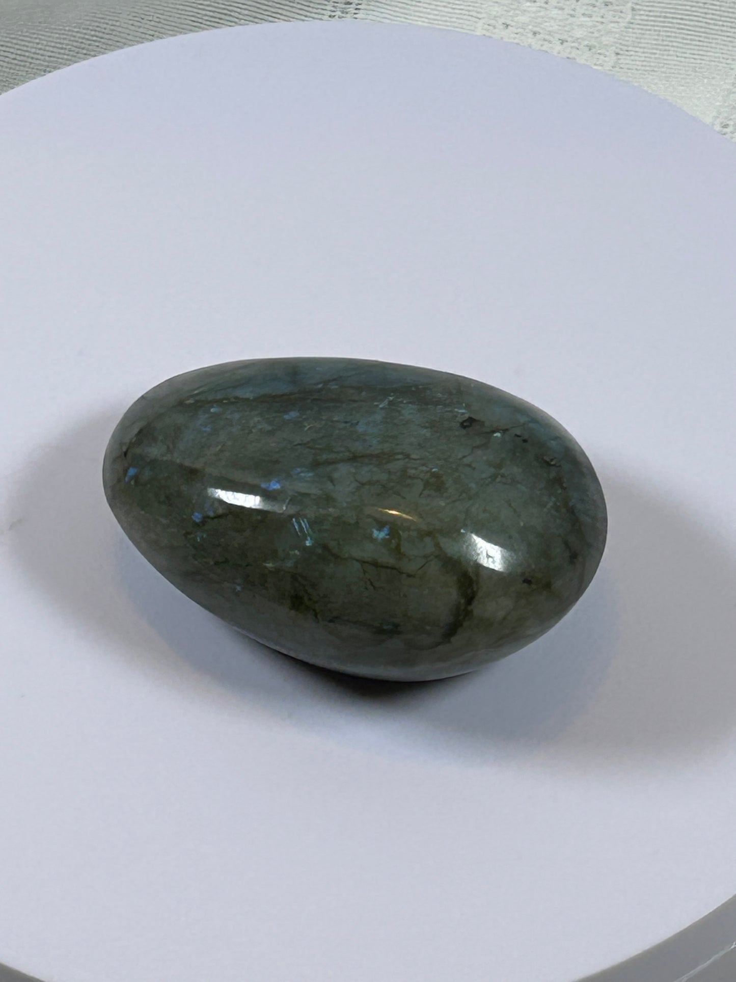 (#127) - LABRADORITE PALM STONE POLISHED - NEW