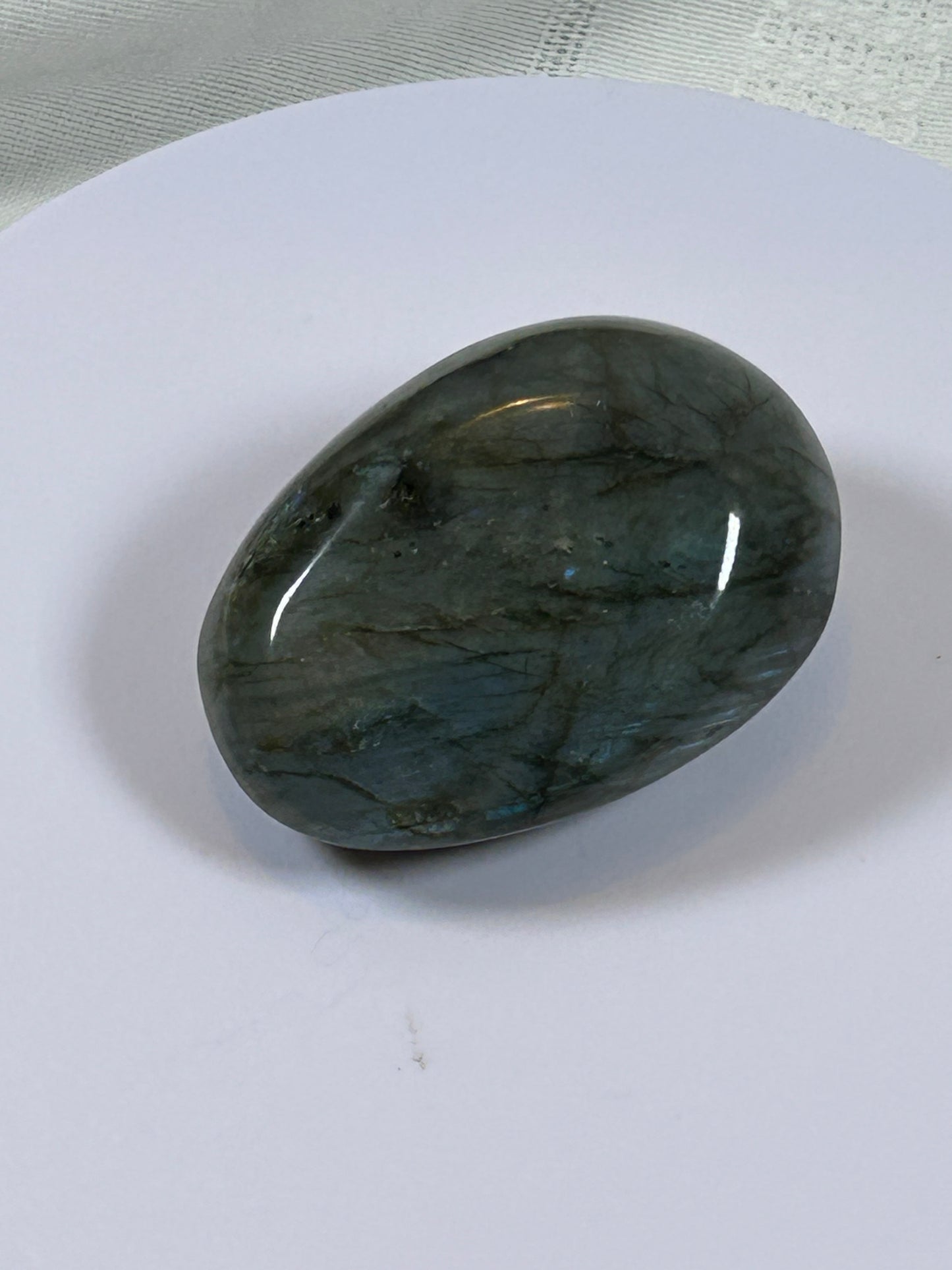 (#127) - LABRADORITE PALM STONE POLISHED - NEW