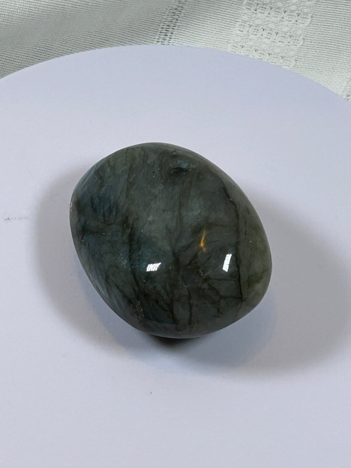 (#127) - LABRADORITE PALM STONE POLISHED - NEW