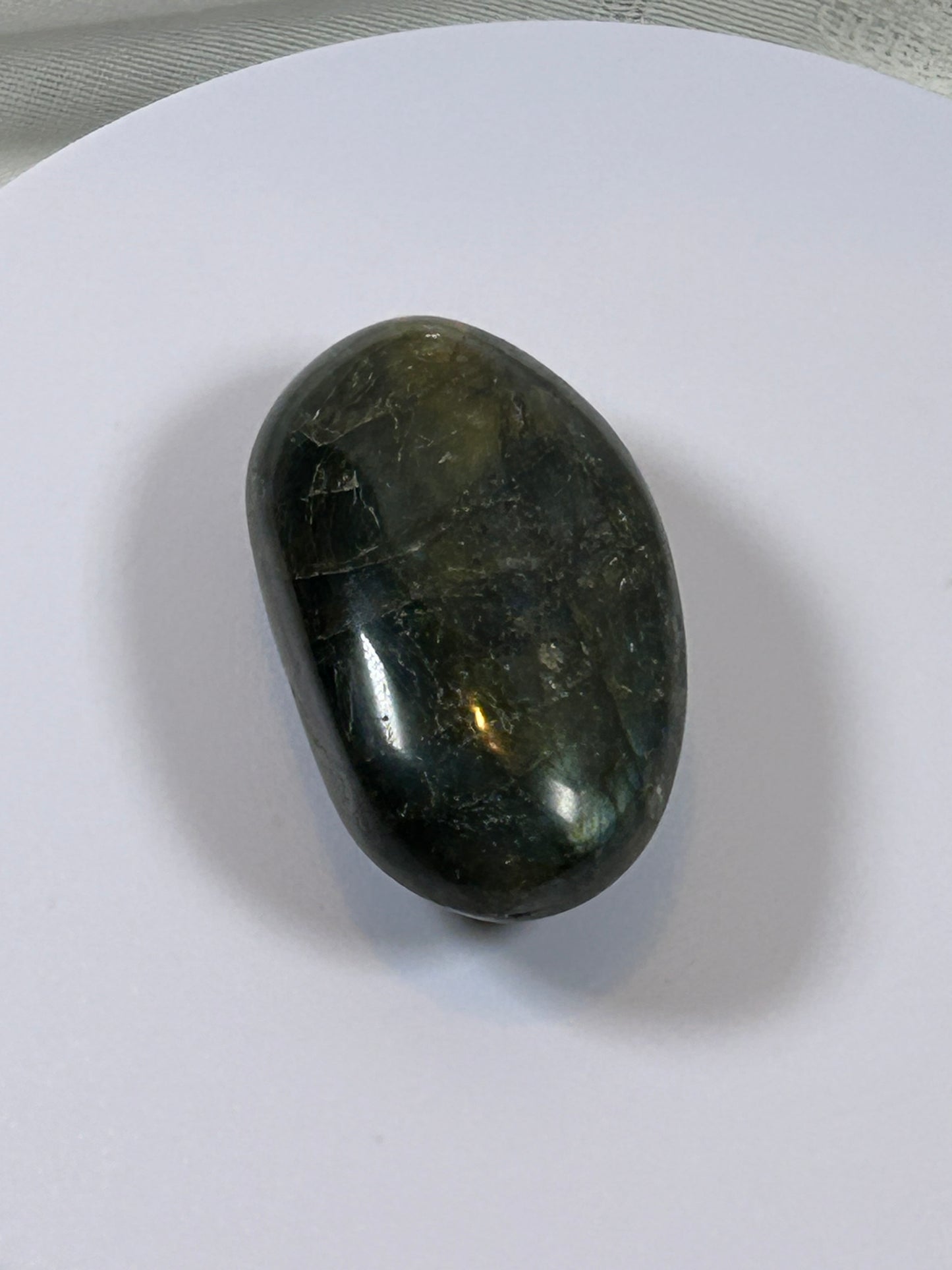 (#128) - LABRADORITE PALM STONE POLISHED - NEW